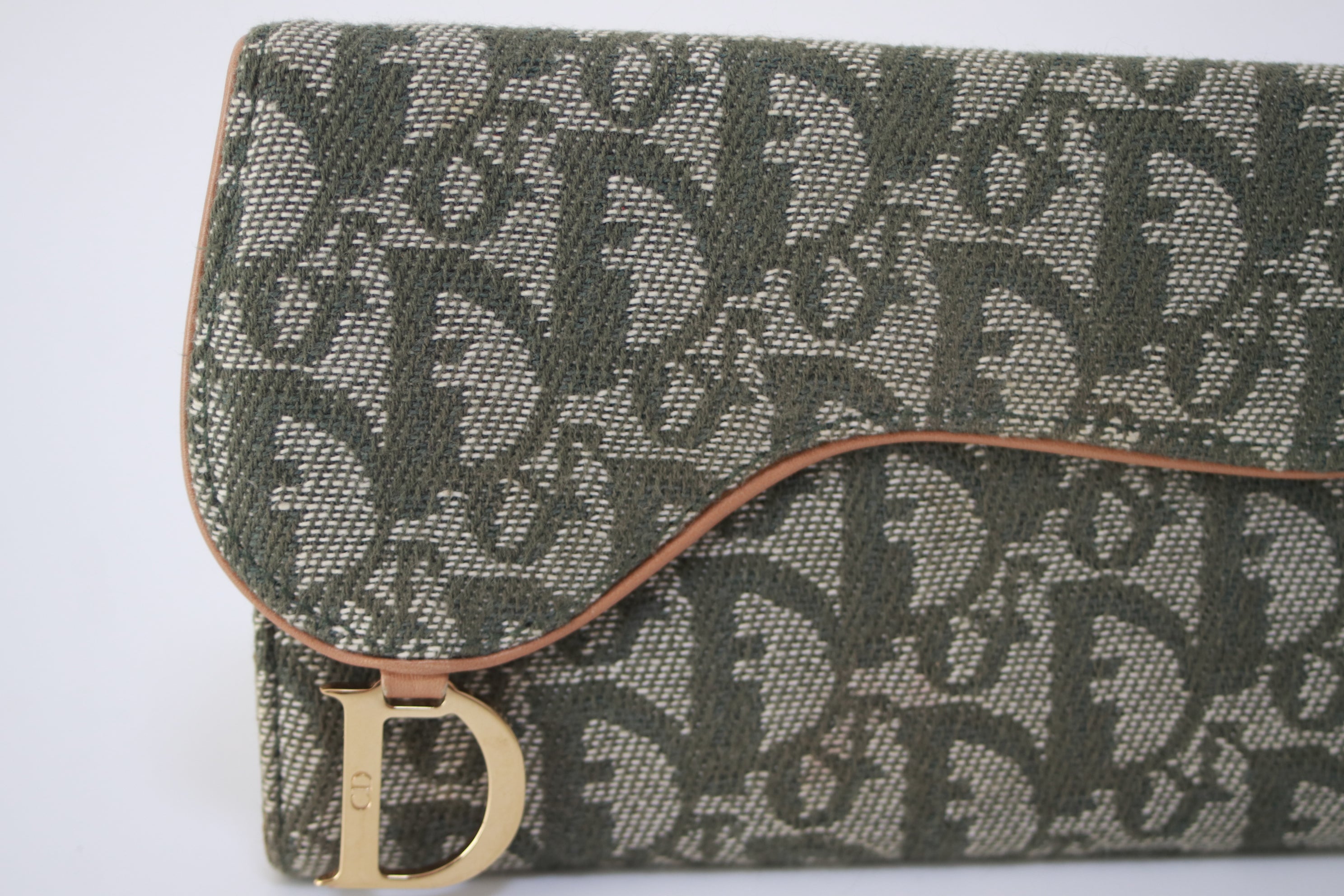 Dior Saddle Wallet Green Used (6907)