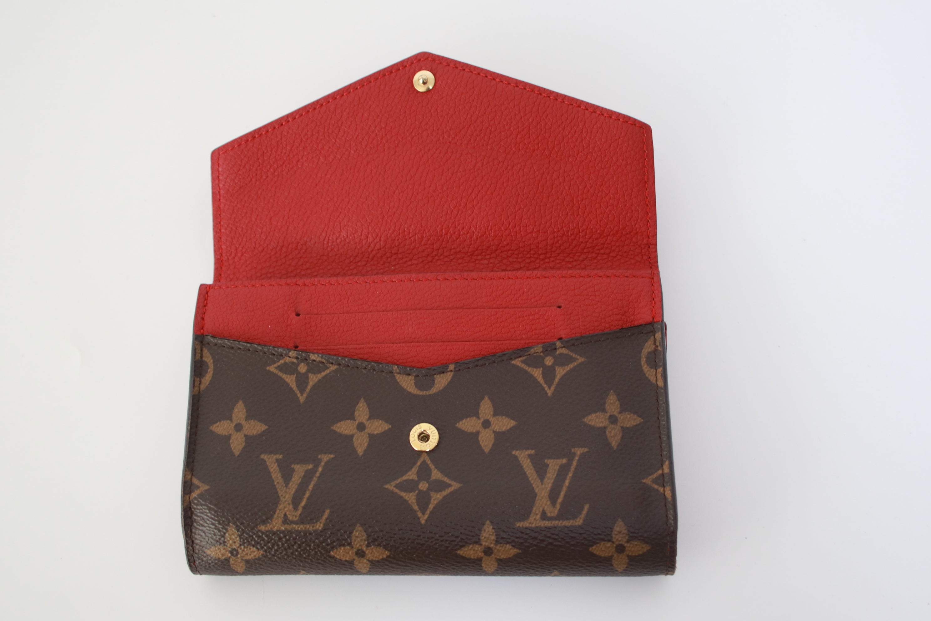 Louis Vuitton Pallas Compact Wallet Red Used (7249)