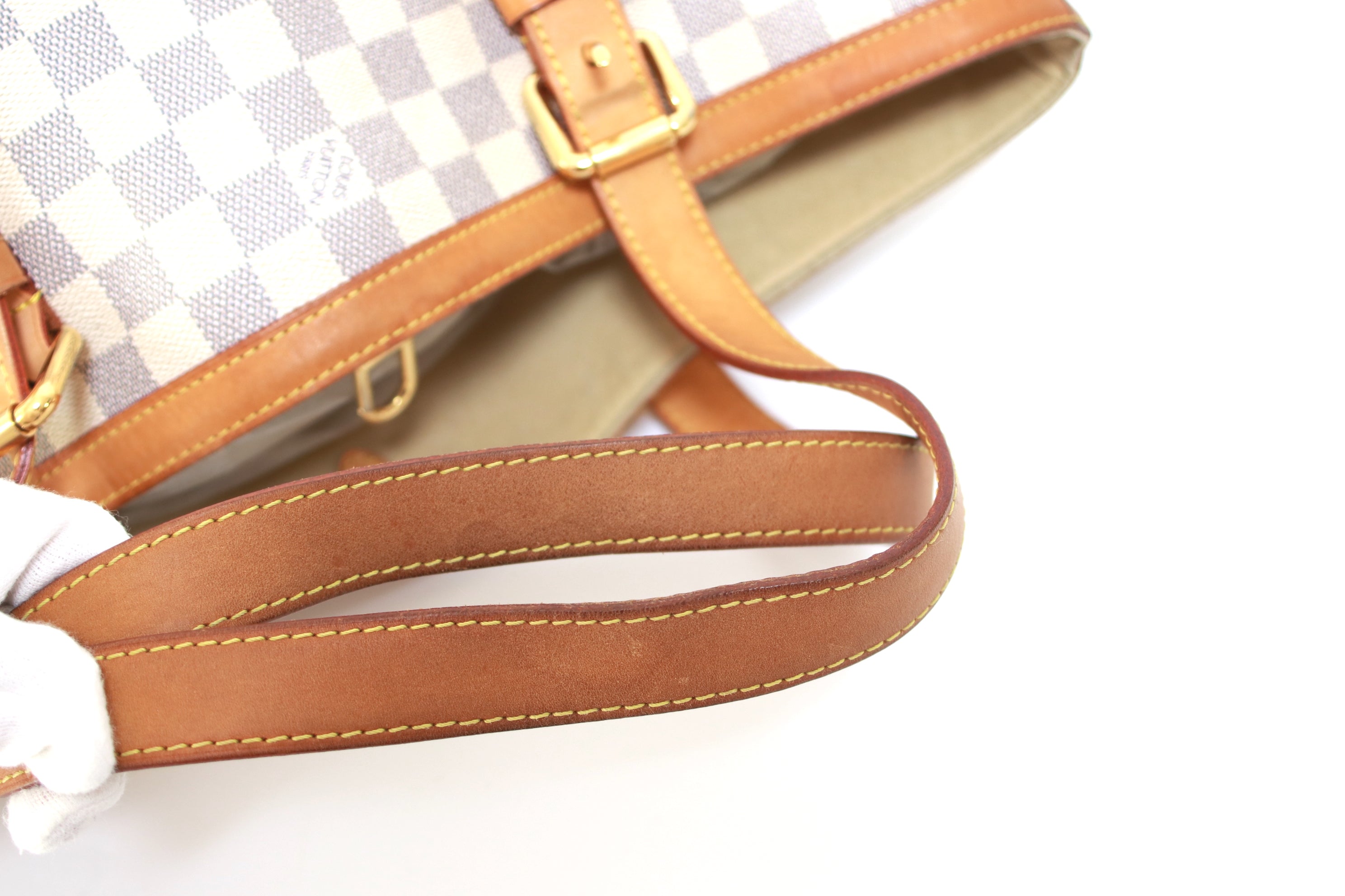 Louis Vuitton Hampstead MM Shoulder Bag Damier Azur Used (6895)