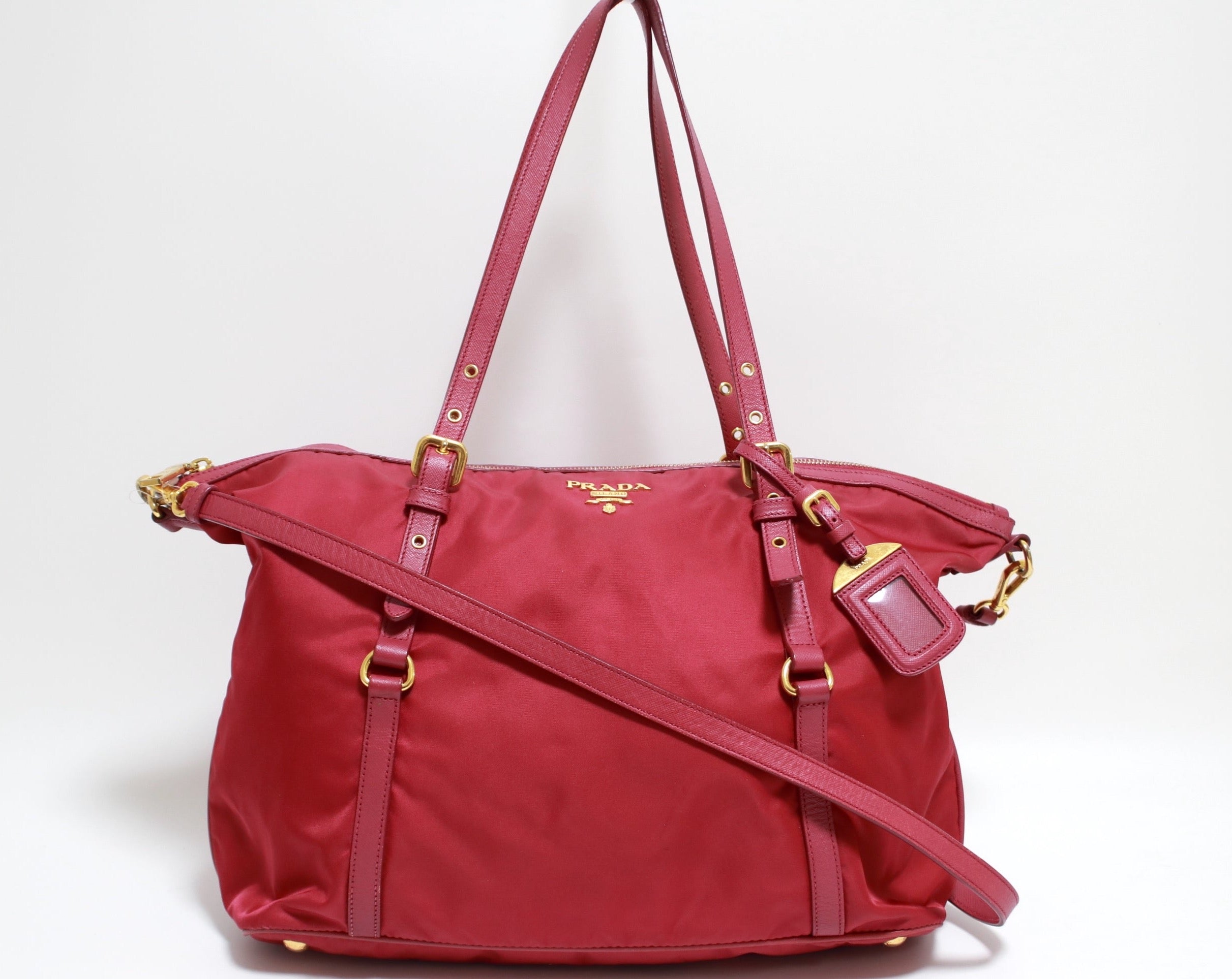 Prada Nylon Two Way Handbag Used (7056)