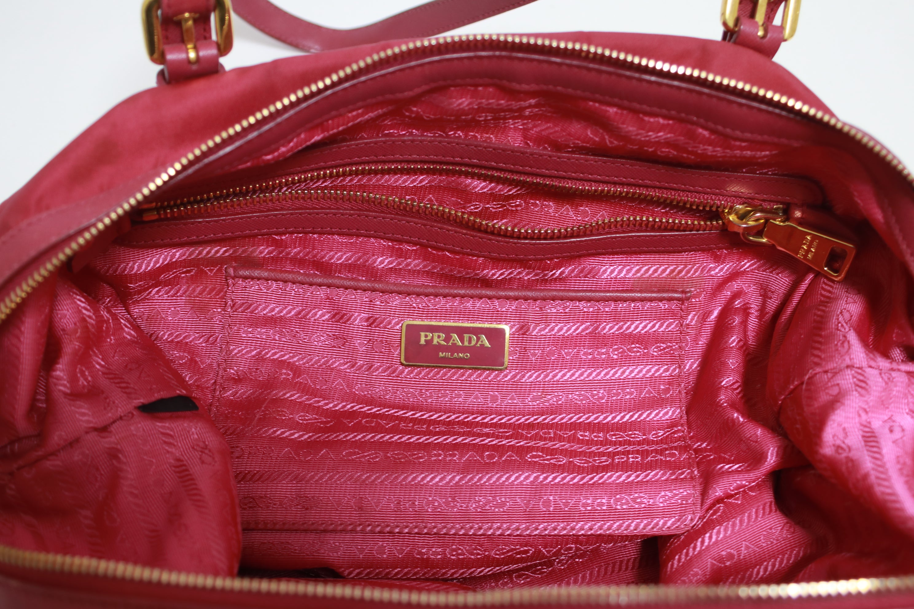 Prada Nylon Two Way Handbag Used (7056)