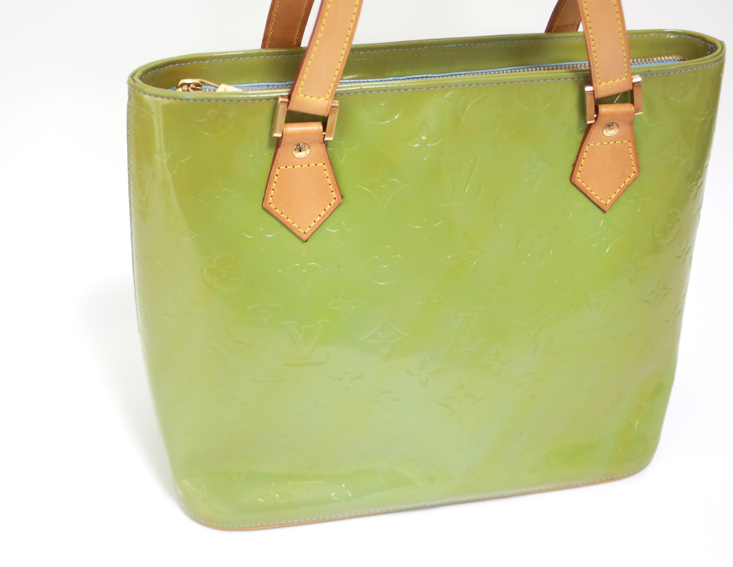 Louis Vuitton Houston Vernis Pepermint Green Bag Used (7225)