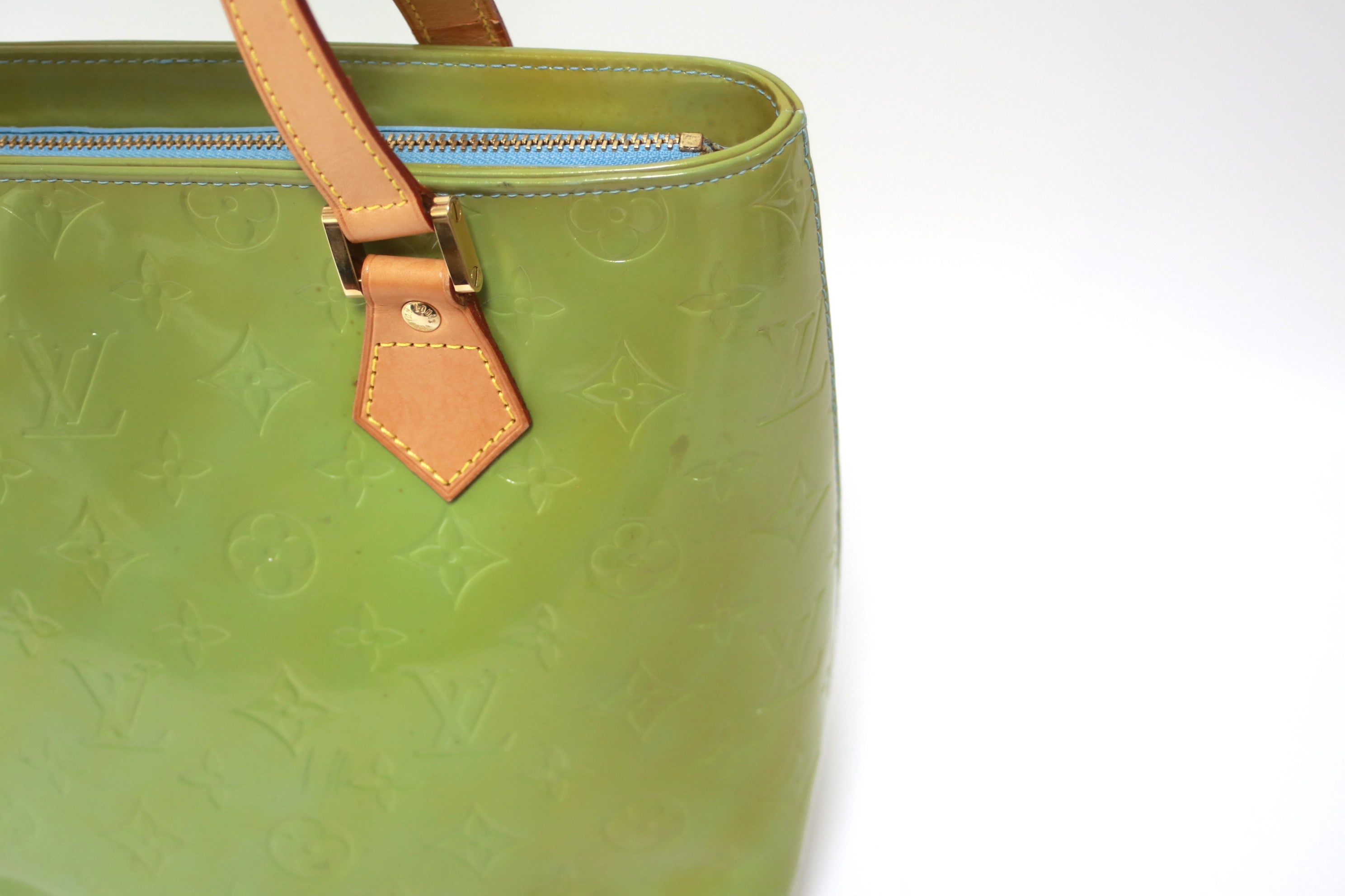 Louis Vuitton Houston Vernis Pepermint Green Bag Used (7225)