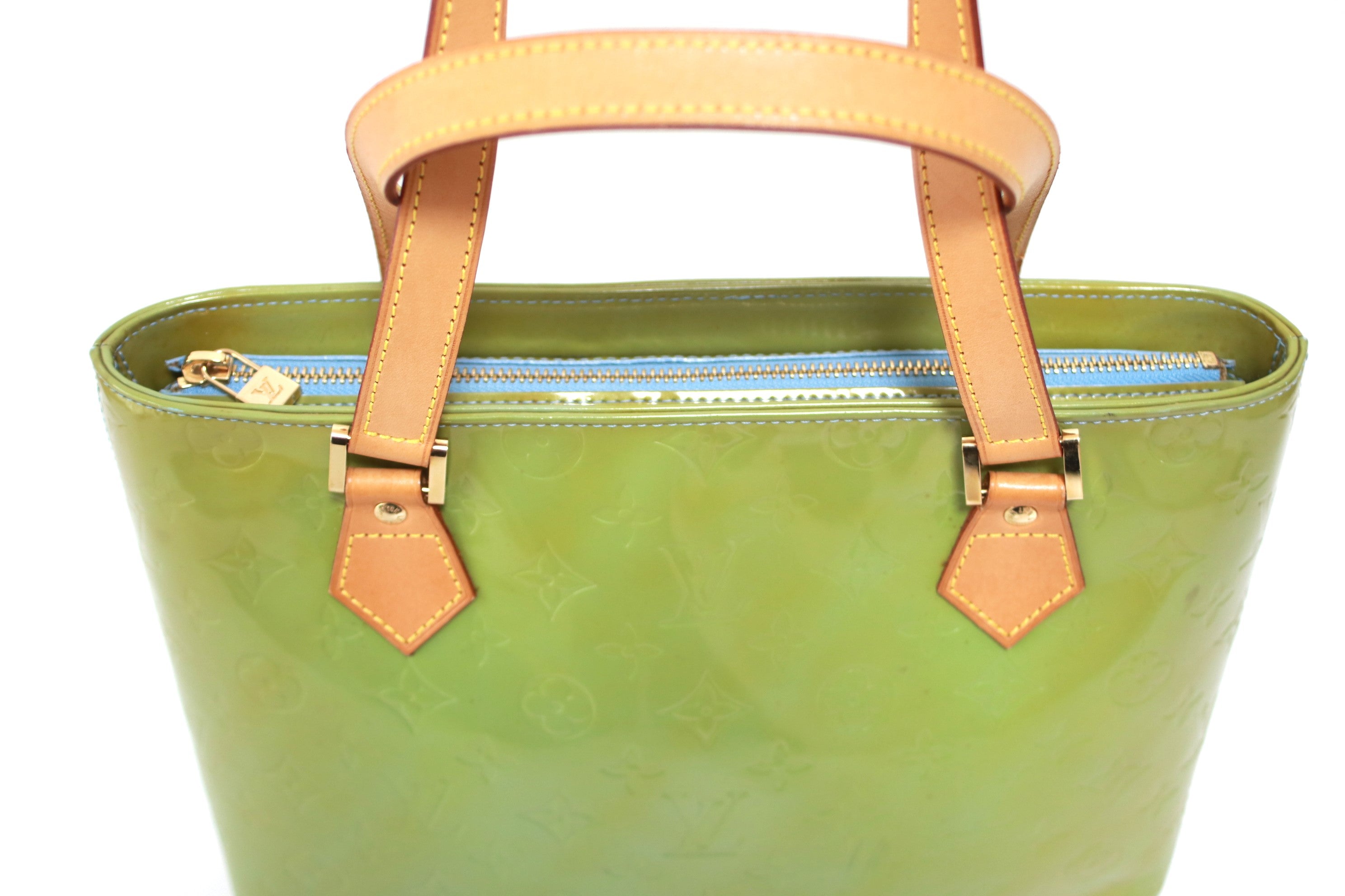 Louis Vuitton Houston Vernis Pepermint Green Bag Used (7225)