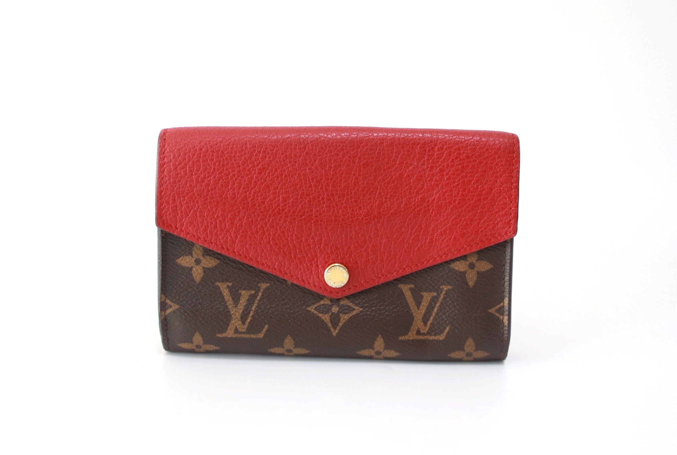 Louis Vuitton Pallas Compact Wallet Red Used (7249)