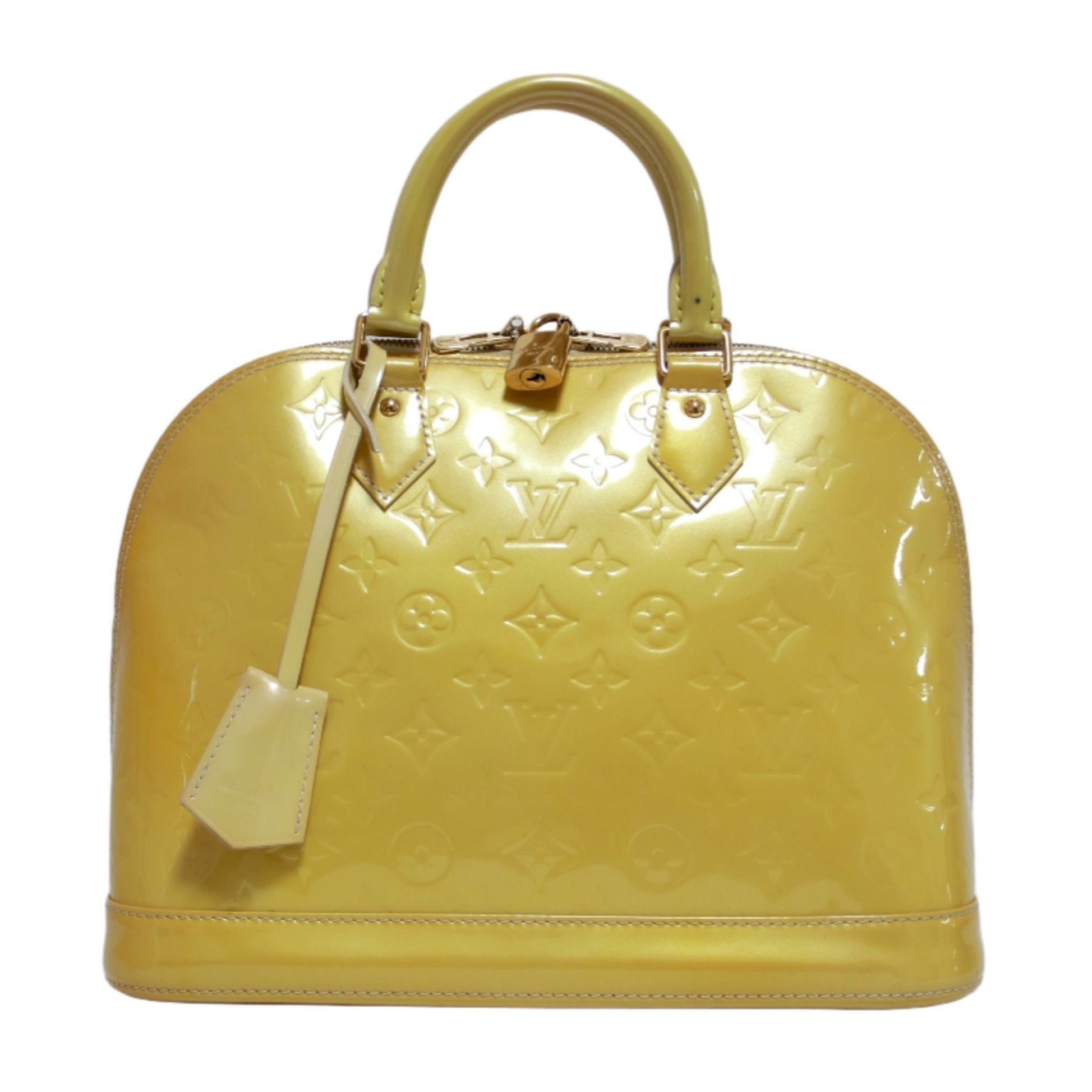 Louis Vuitton Alma PM Vernis Yellow Handbag Used