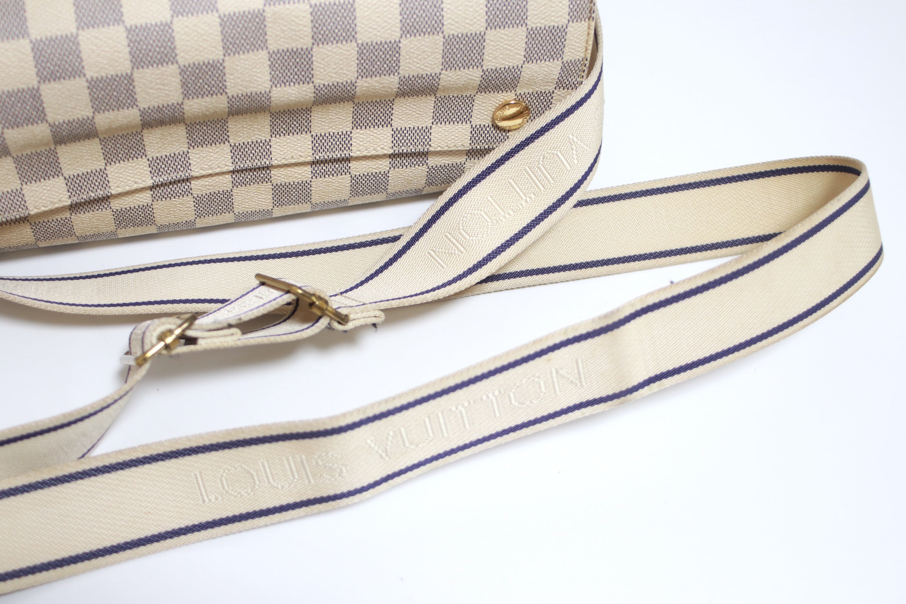 Louis Vuitton Naviglio Damiere Azur Messenger Bag Used (8229)