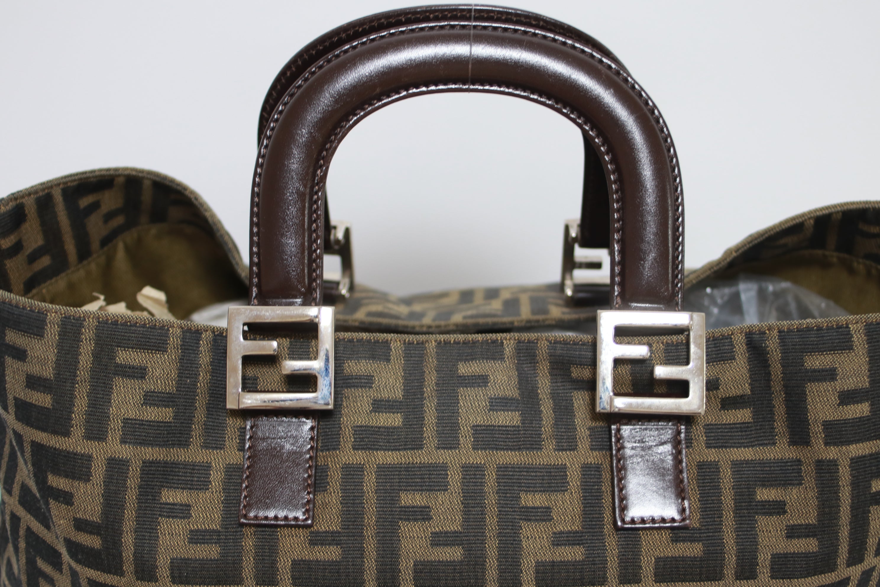 Fendi Zucca Tote Bag Used (8345)