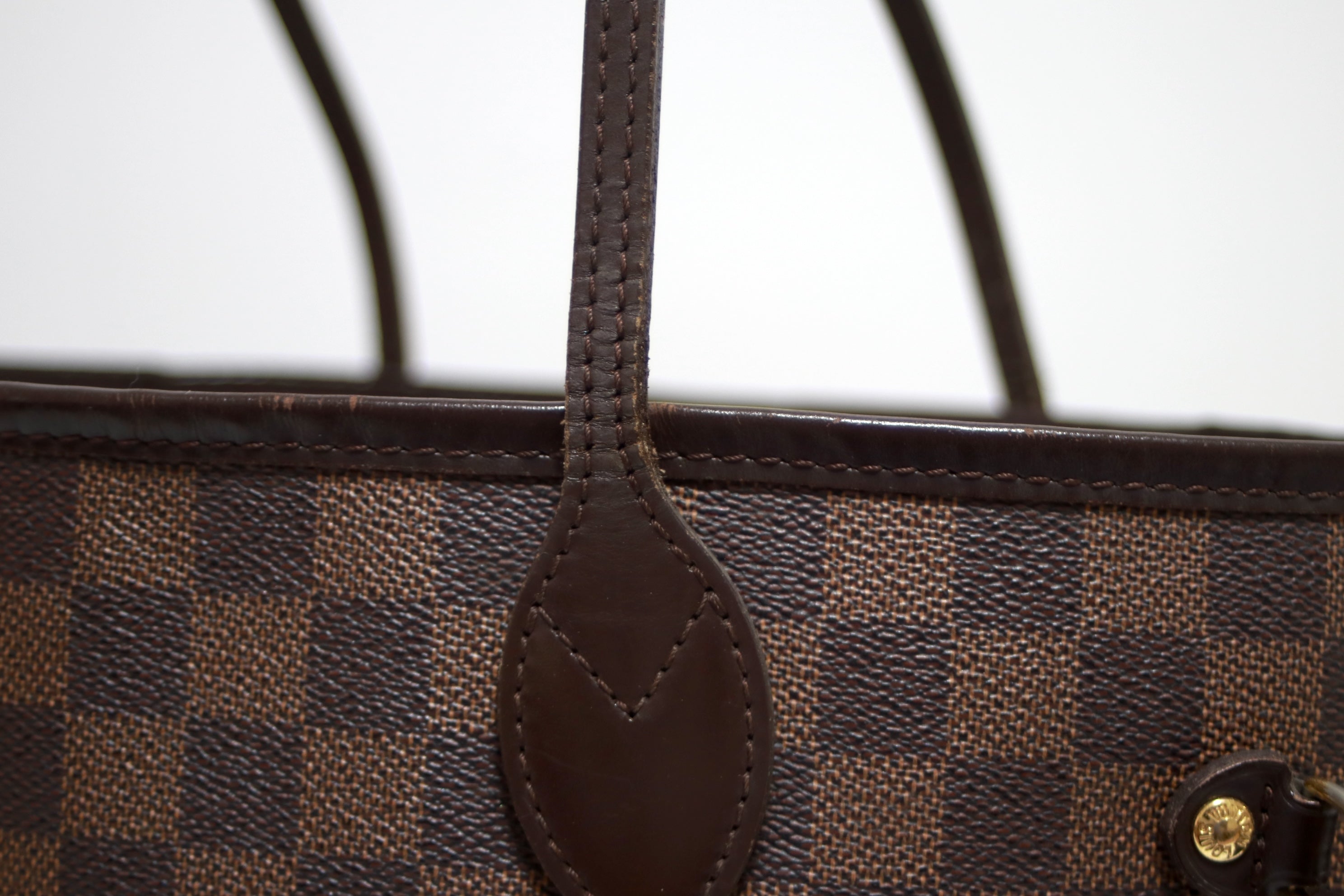 Louis Vuitton Neverfull MM Damier Ebene Tote Bag Used