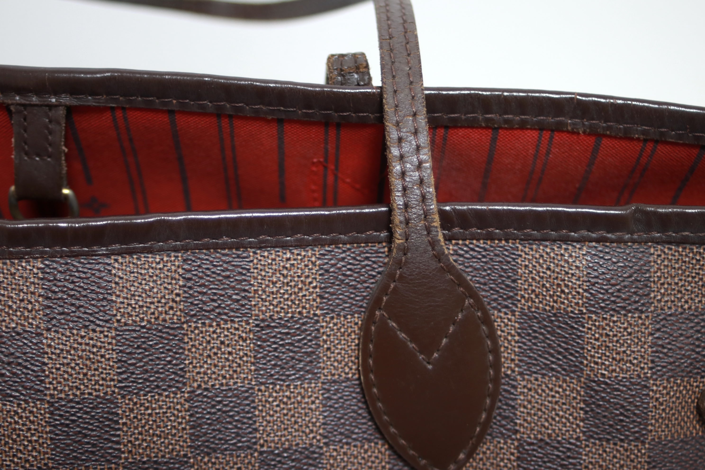 Louis Vuitton Neverfull MM Damier Ebene Tote Bag Used