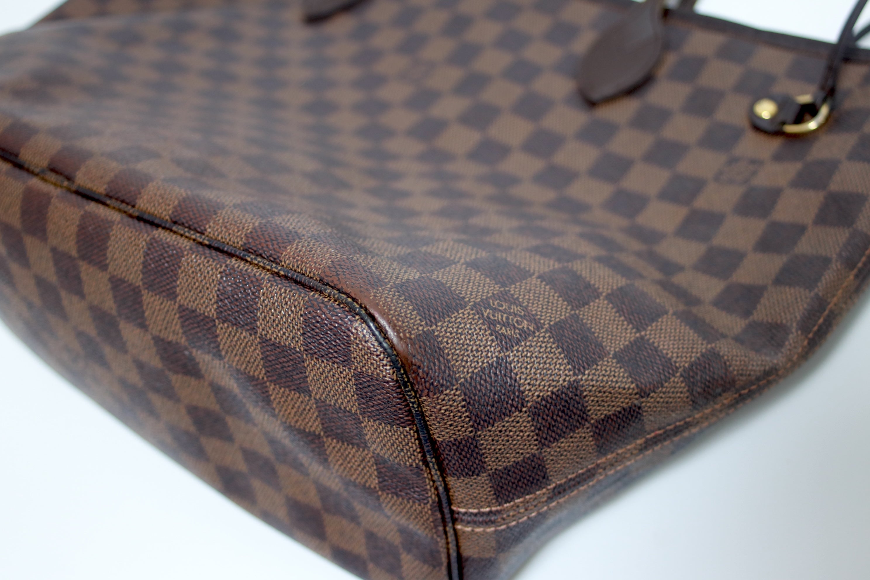 Louis Vuitton Neverfull MM Damier Ebene Tote Bag Used