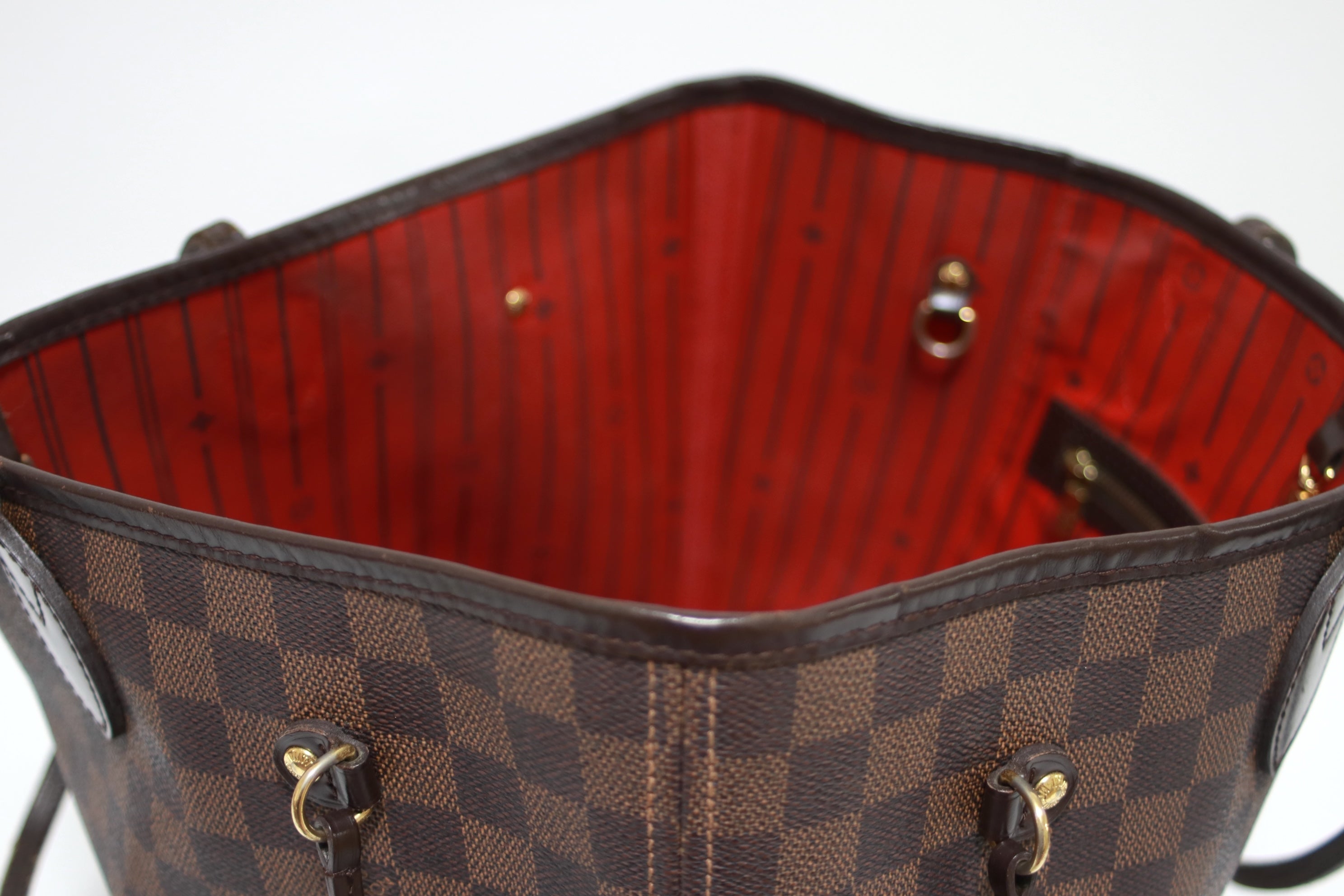 Louis Vuitton Neverfull MM Damier Ebene Tote Bag Used