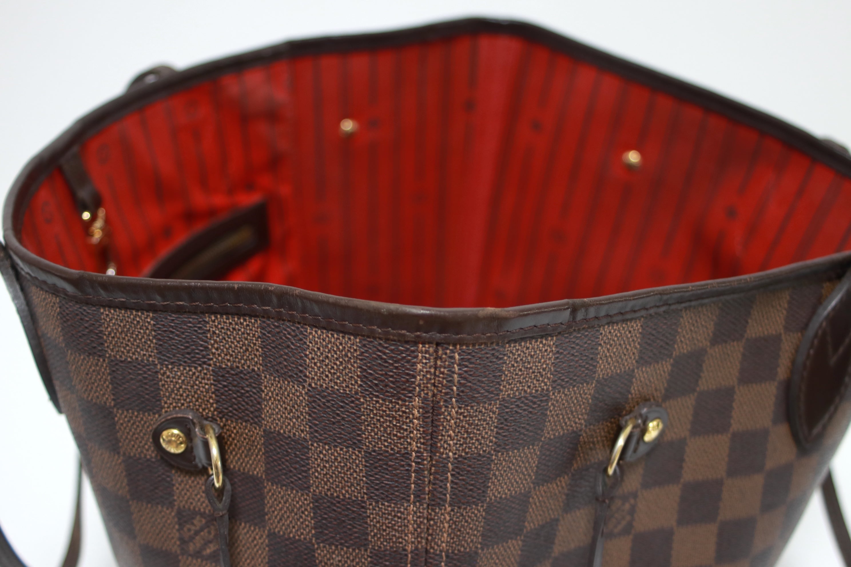 Louis Vuitton Neverfull MM Damier Ebene Tote Bag Used