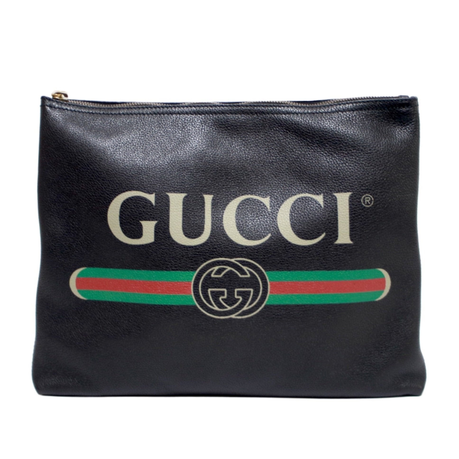 Gucci Leather Clutch Black Used