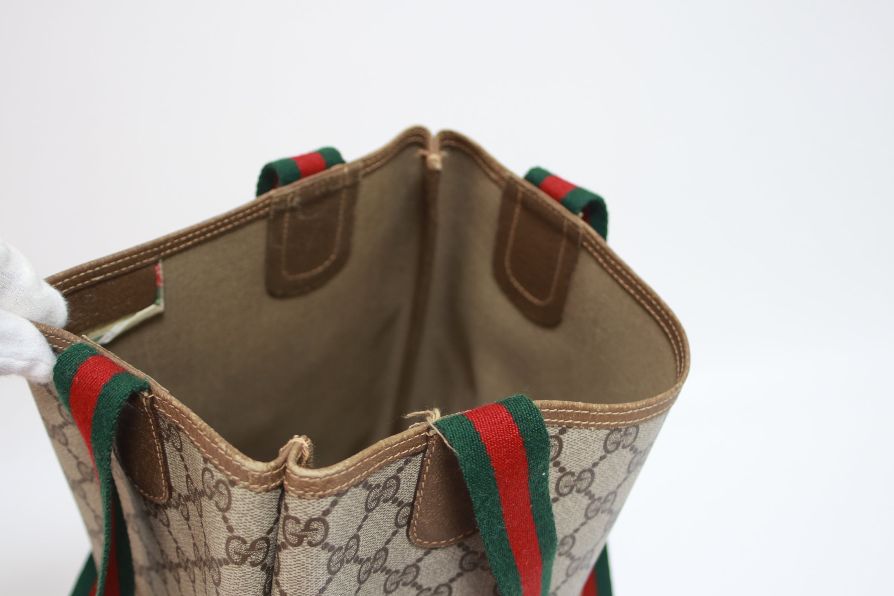 Gucci Slim Web Tote Bag Used (7228)