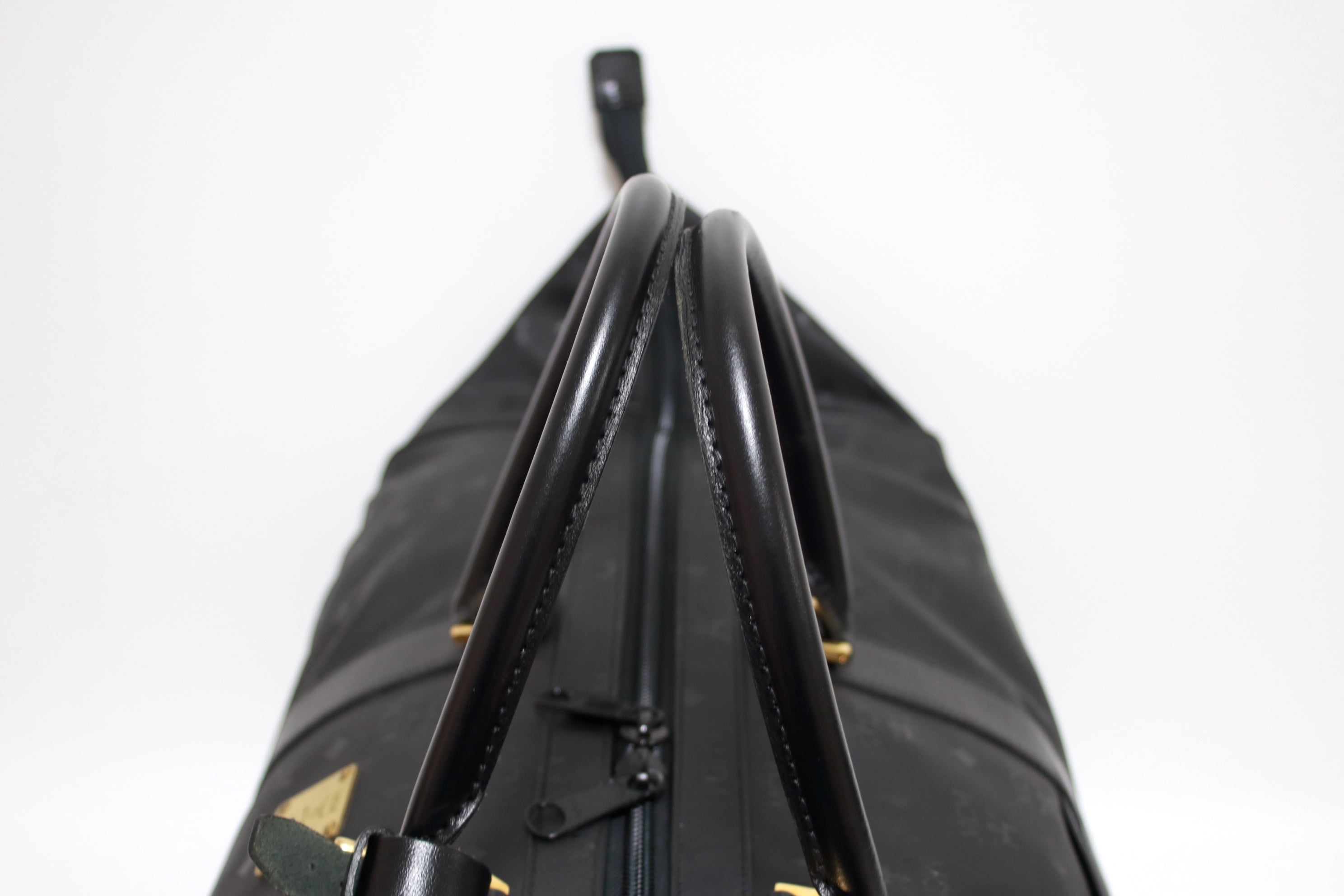 MCM Visetos Duffle Travel Bag Black Used (7402)