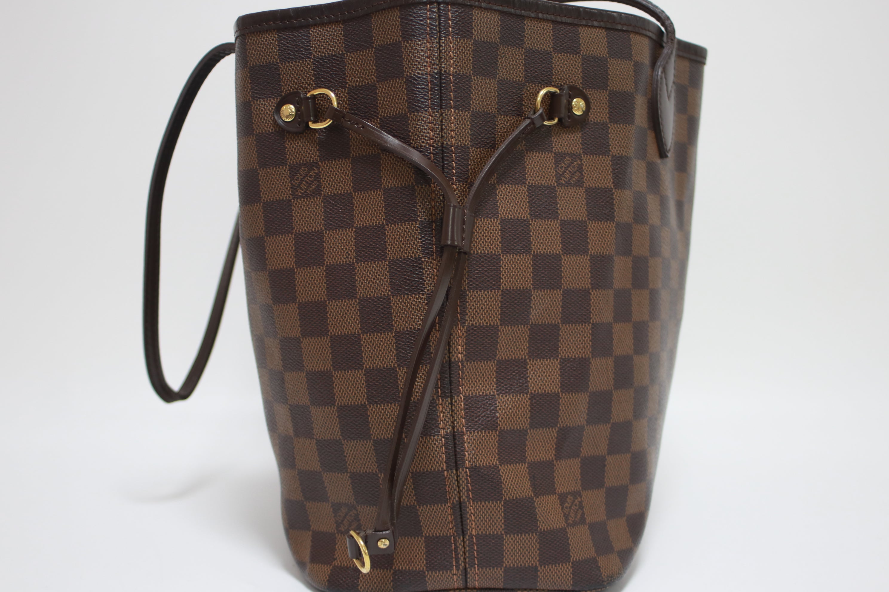 Louis Vuitton Neverfull MM Damier Ebene Shoulder Bag Used (7458)