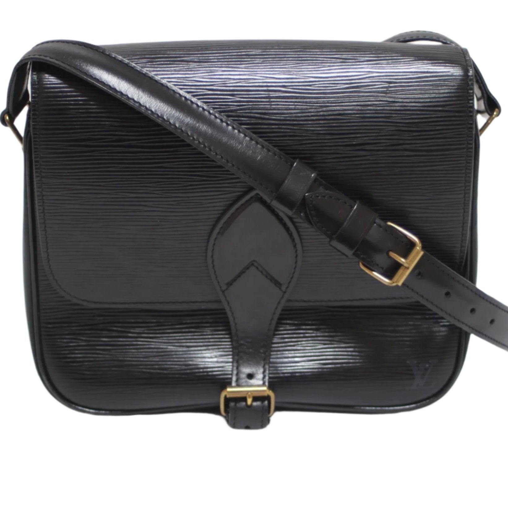 Louis Vuitton Epi Cartouchiere Shoulder Bag Black Used