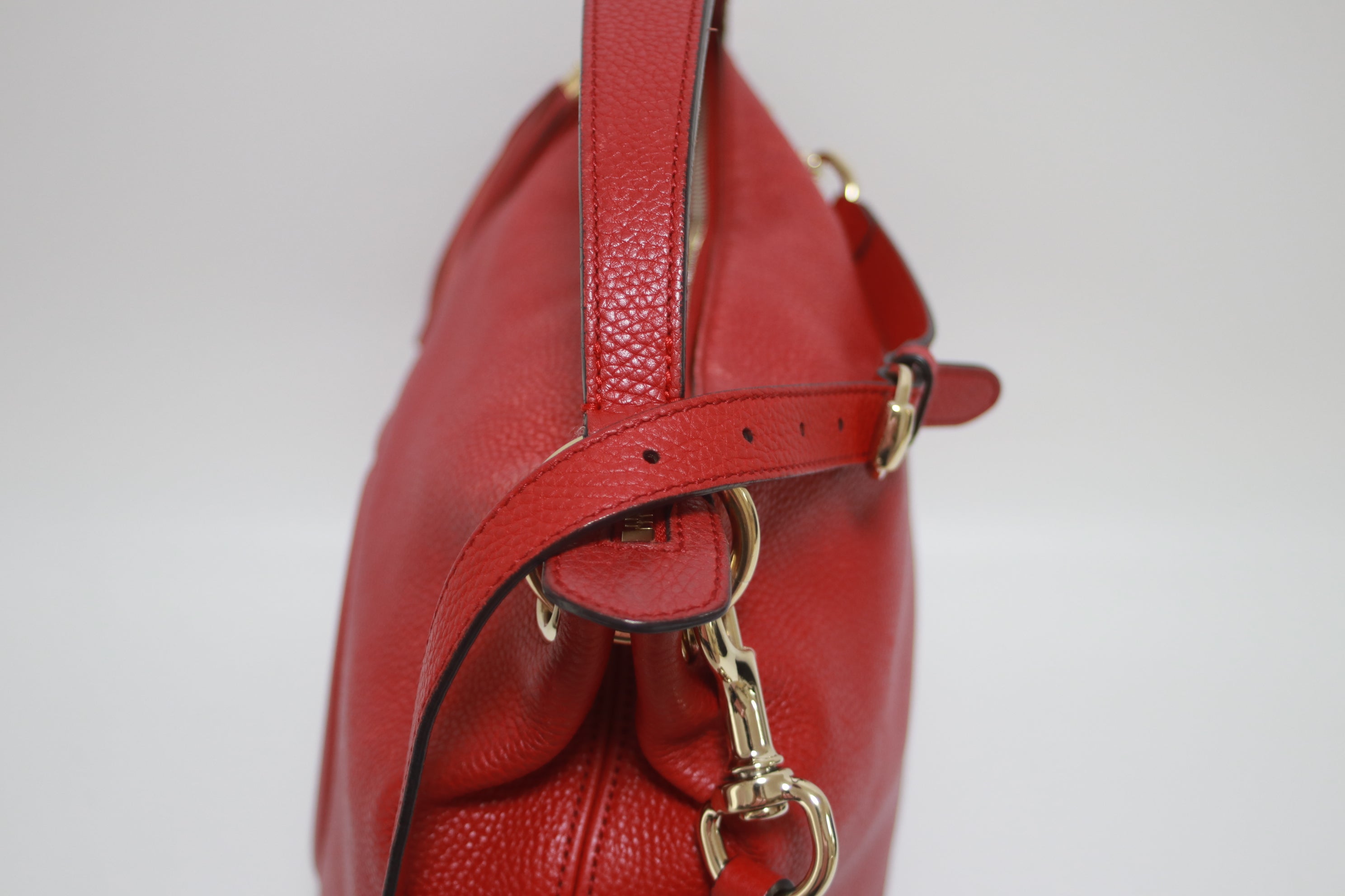 Gucci Soho Hobo Shoulder Bag Red Used