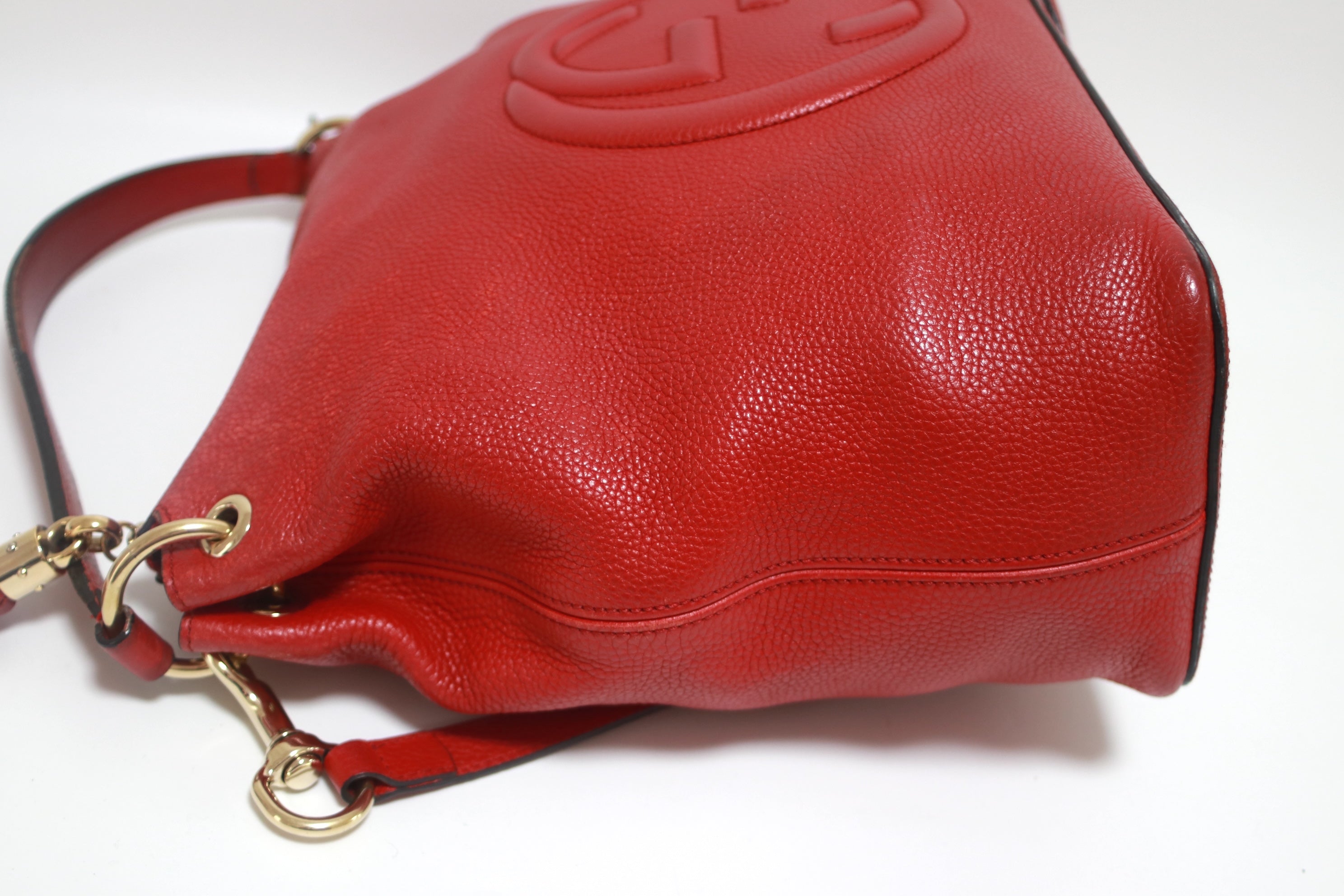 Gucci Soho Hobo Shoulder Bag Red Used