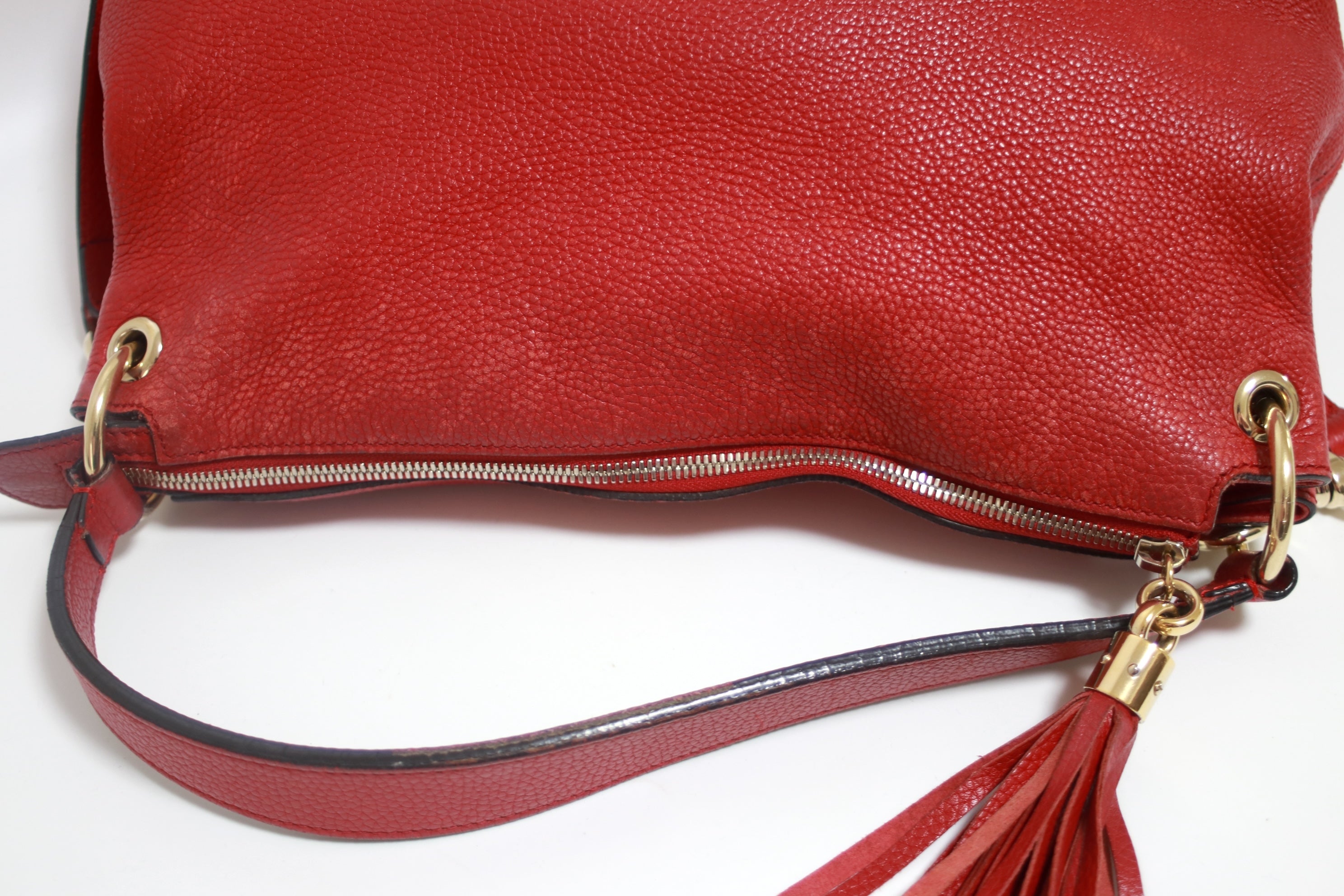 Gucci Soho Hobo Shoulder Bag Red Used