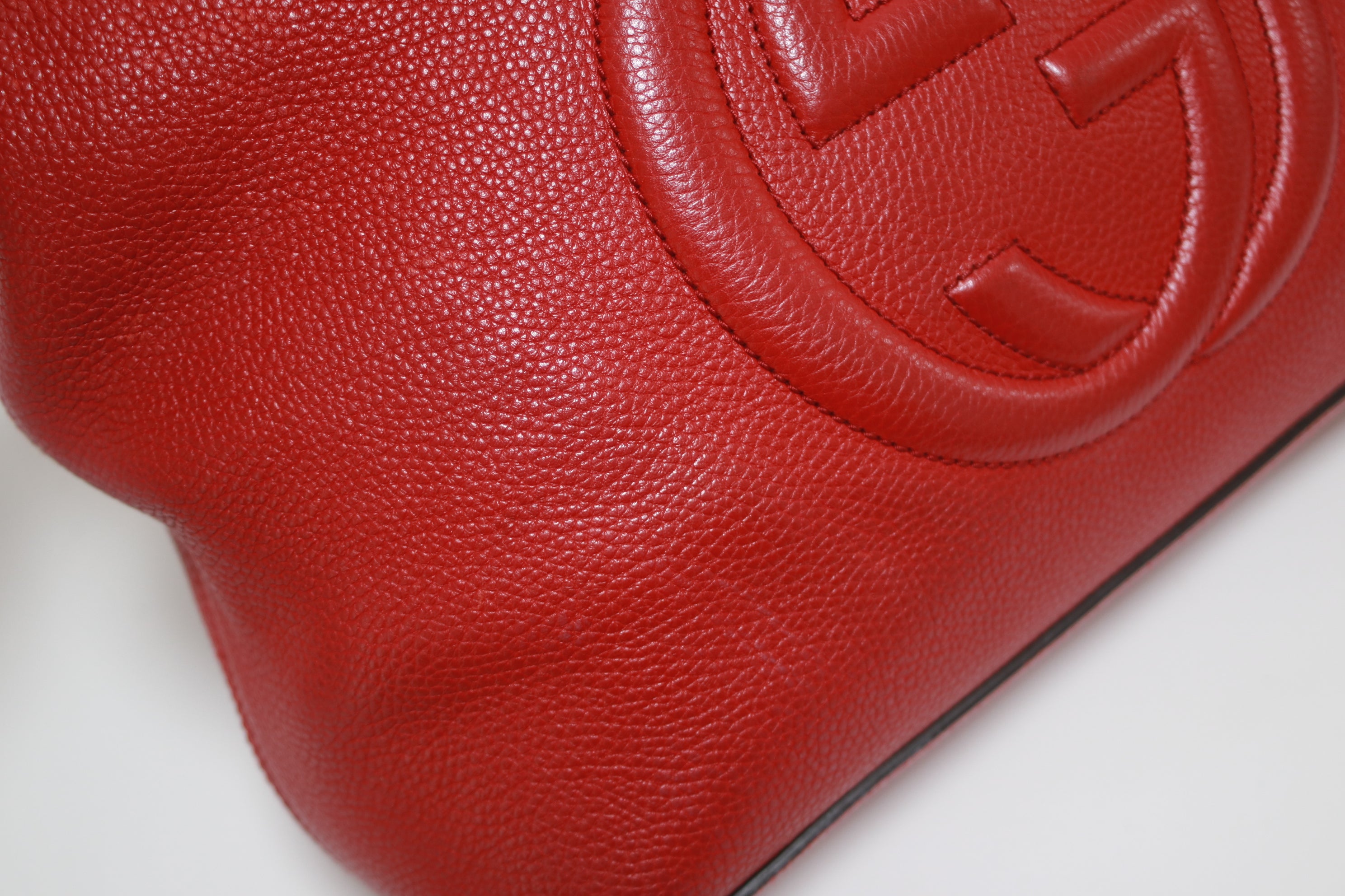 Gucci Soho Hobo Shoulder Bag Red Used