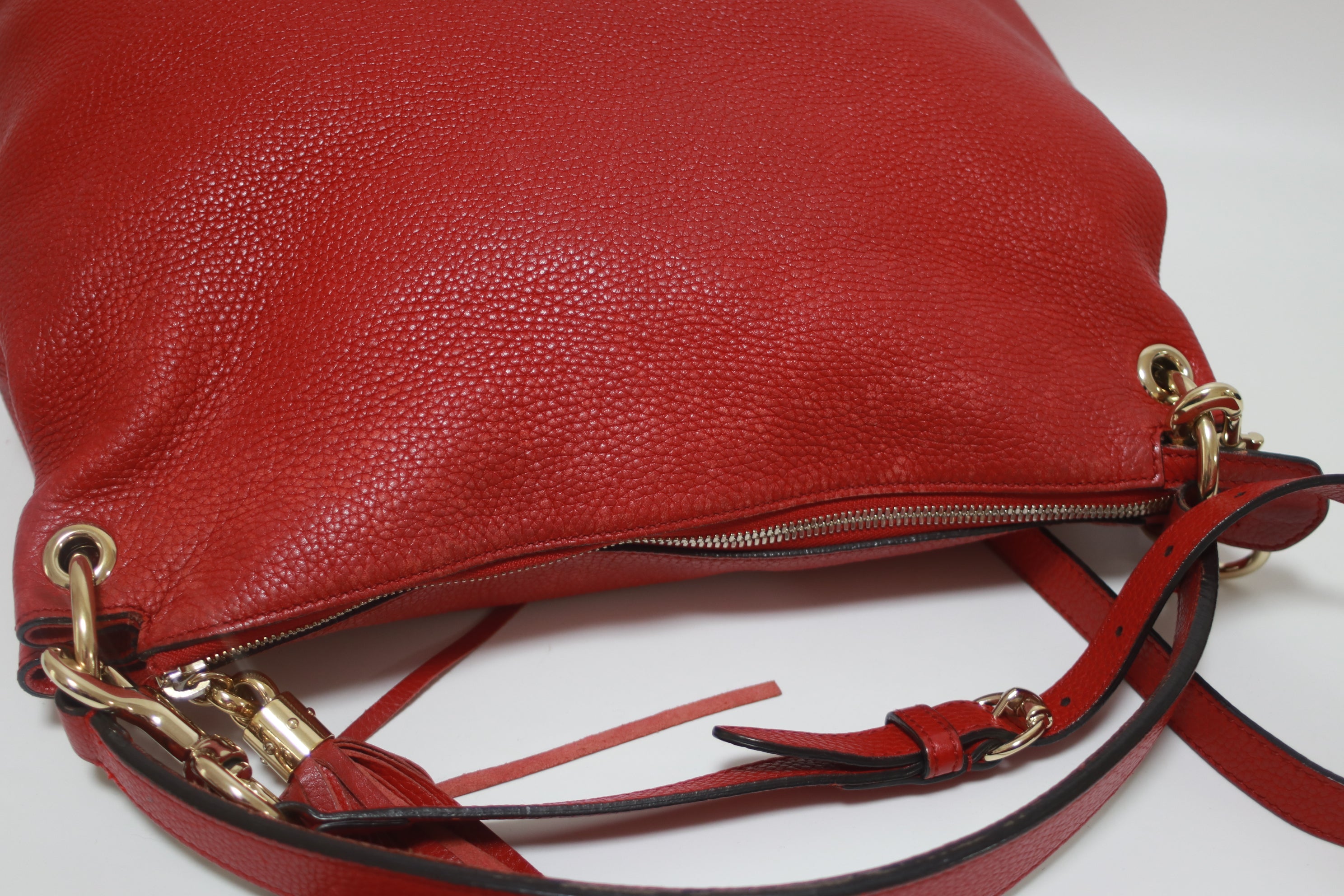 Gucci Soho Hobo Shoulder Bag Red Used