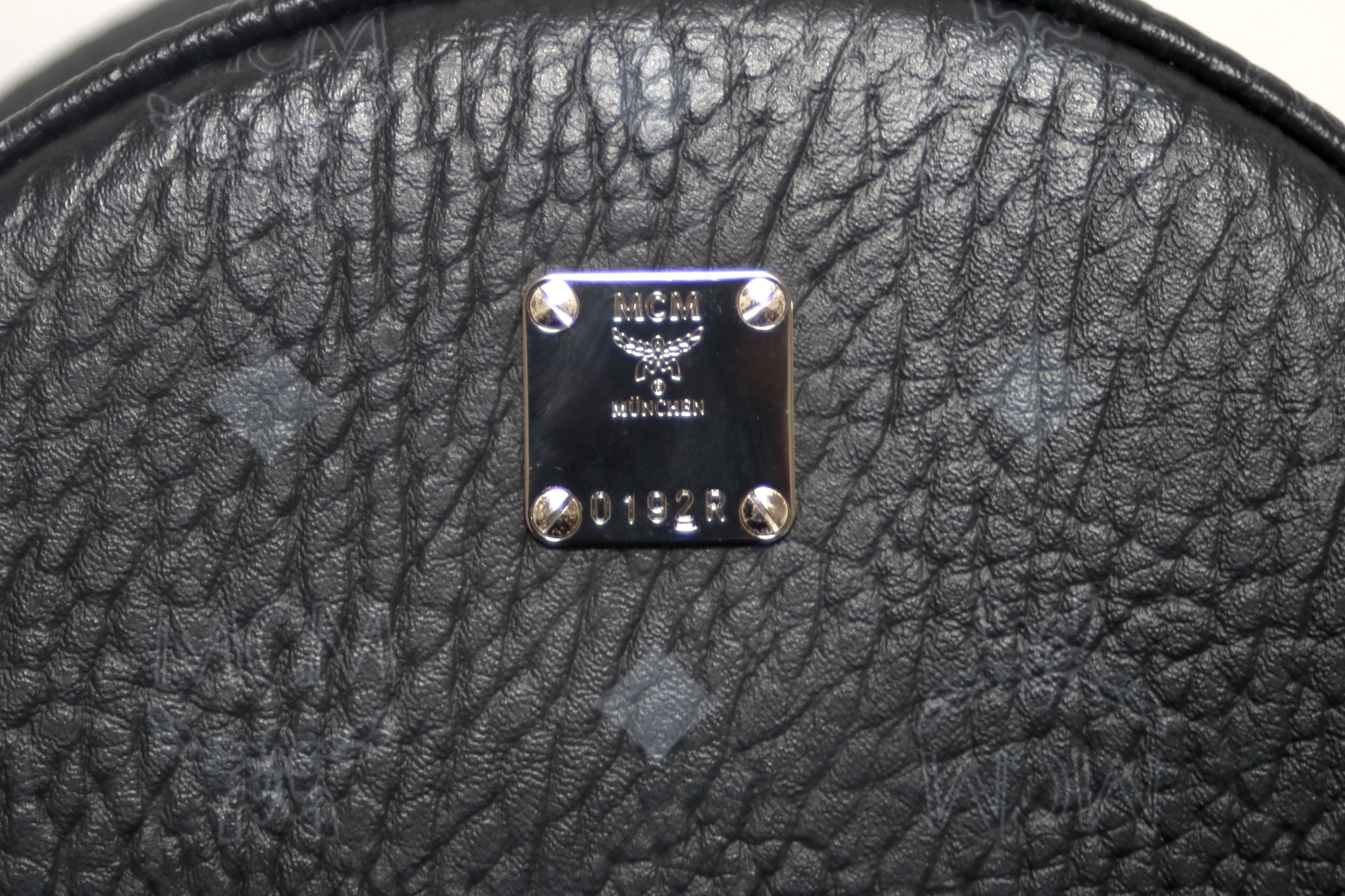 MCM Backpack Side Studs Visetos Black Used