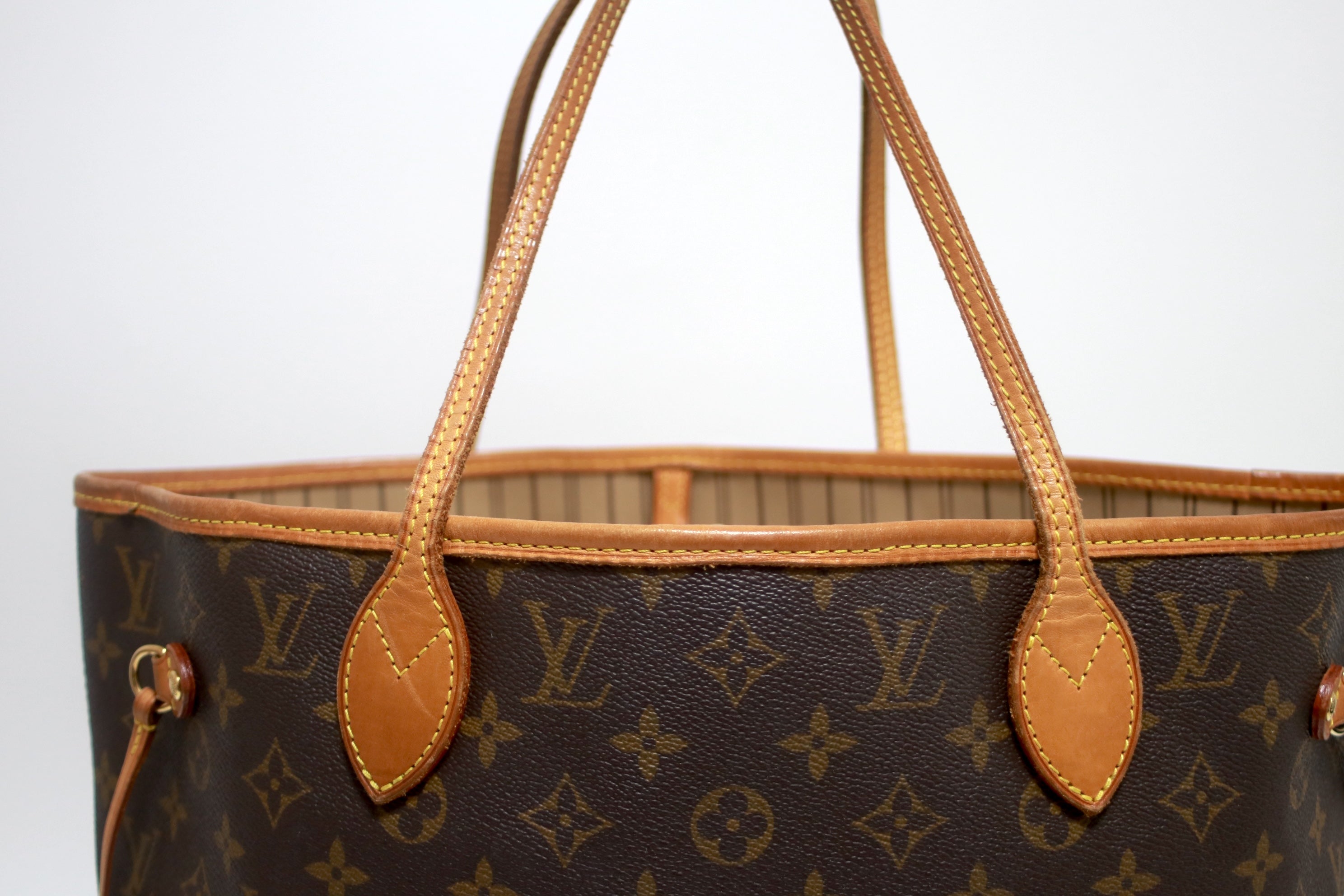 Louis Vuitton Neverfull MM Monogram Shoulder Tote Bag Used (8616)
