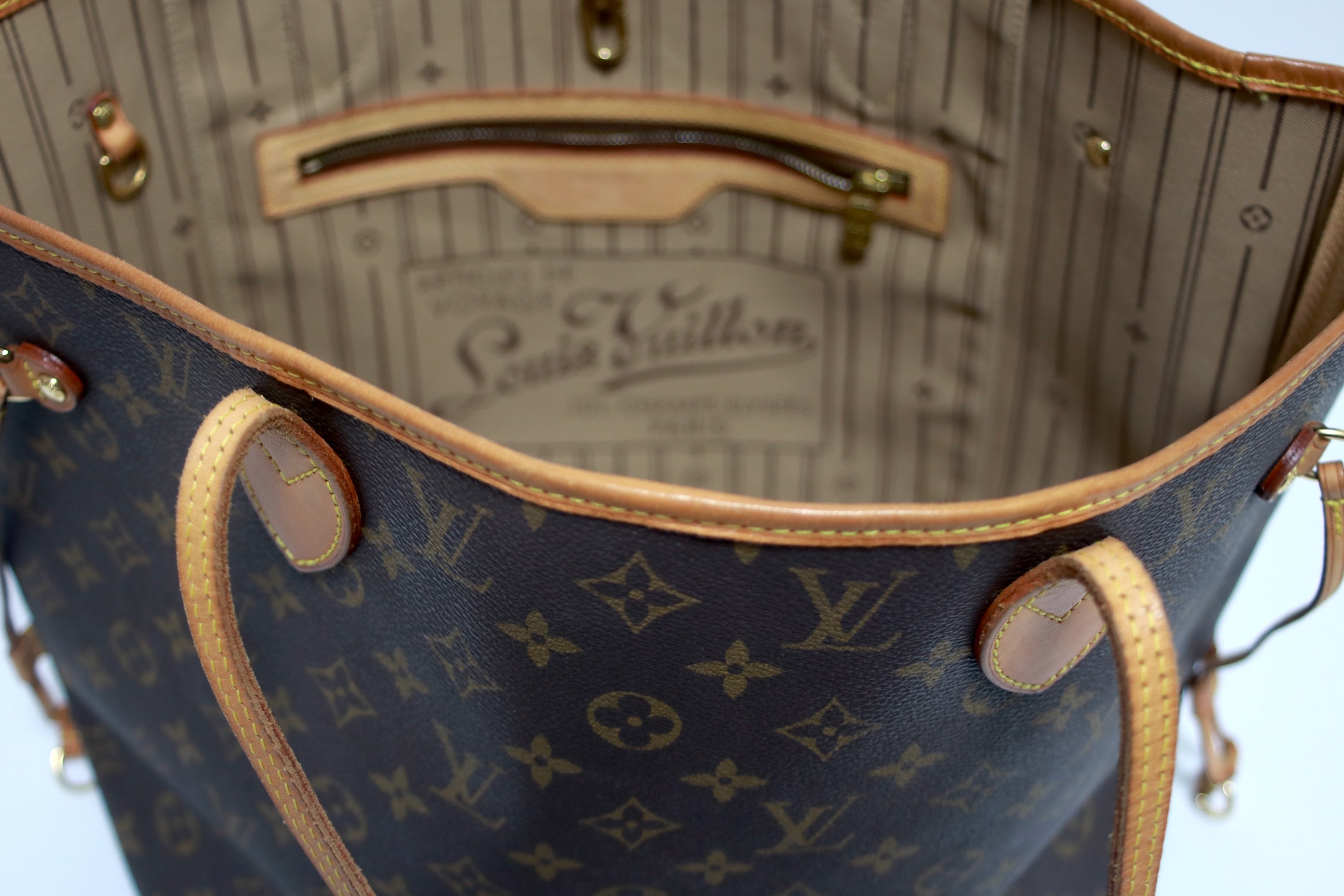 Louis Vuitton Neverfull MM Monogram Shoulder Tote Bag Used (8616)