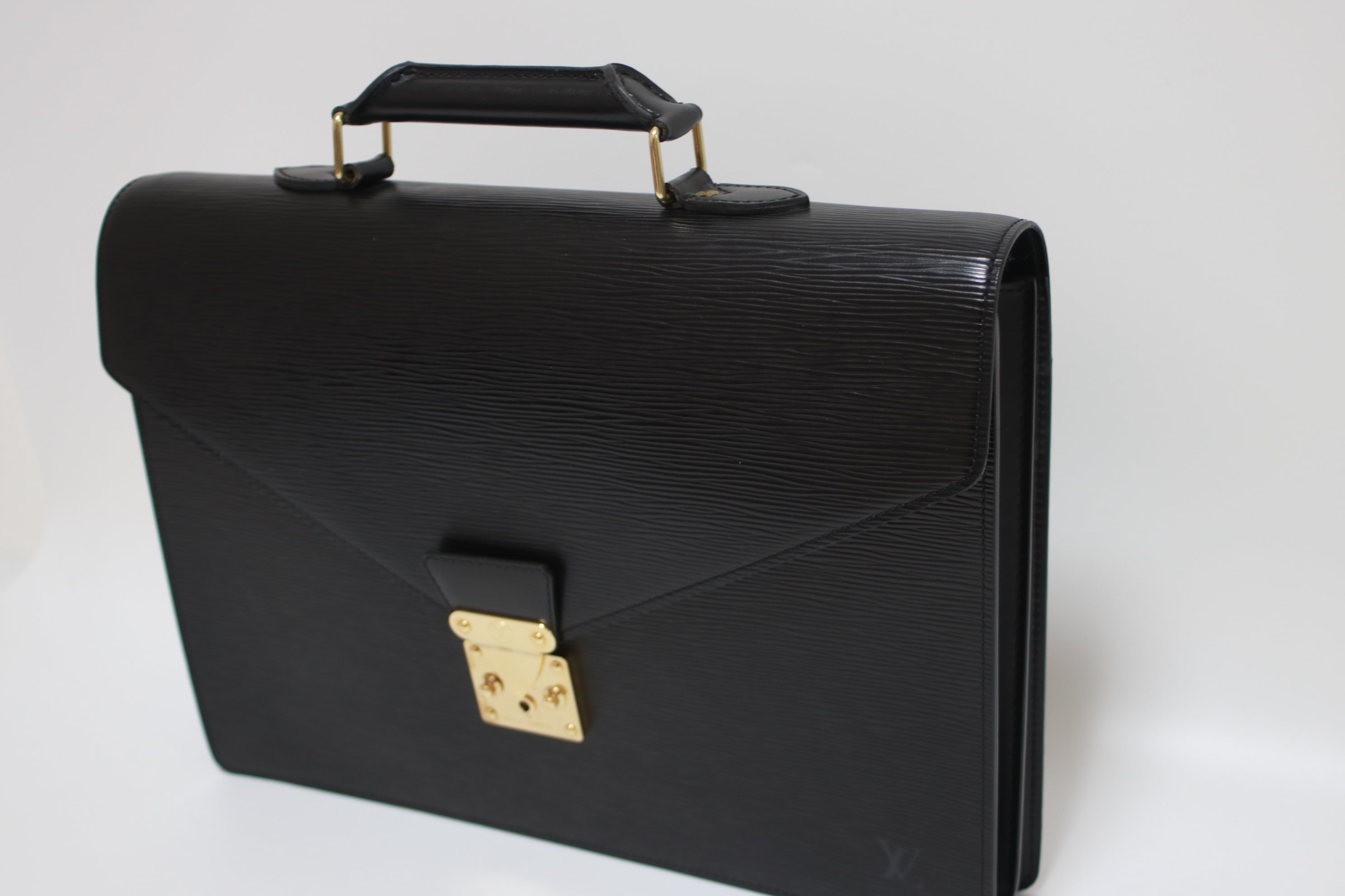Louis Vuitton Briefcase Serviette Ambassadeur Epi Black Used (7356)