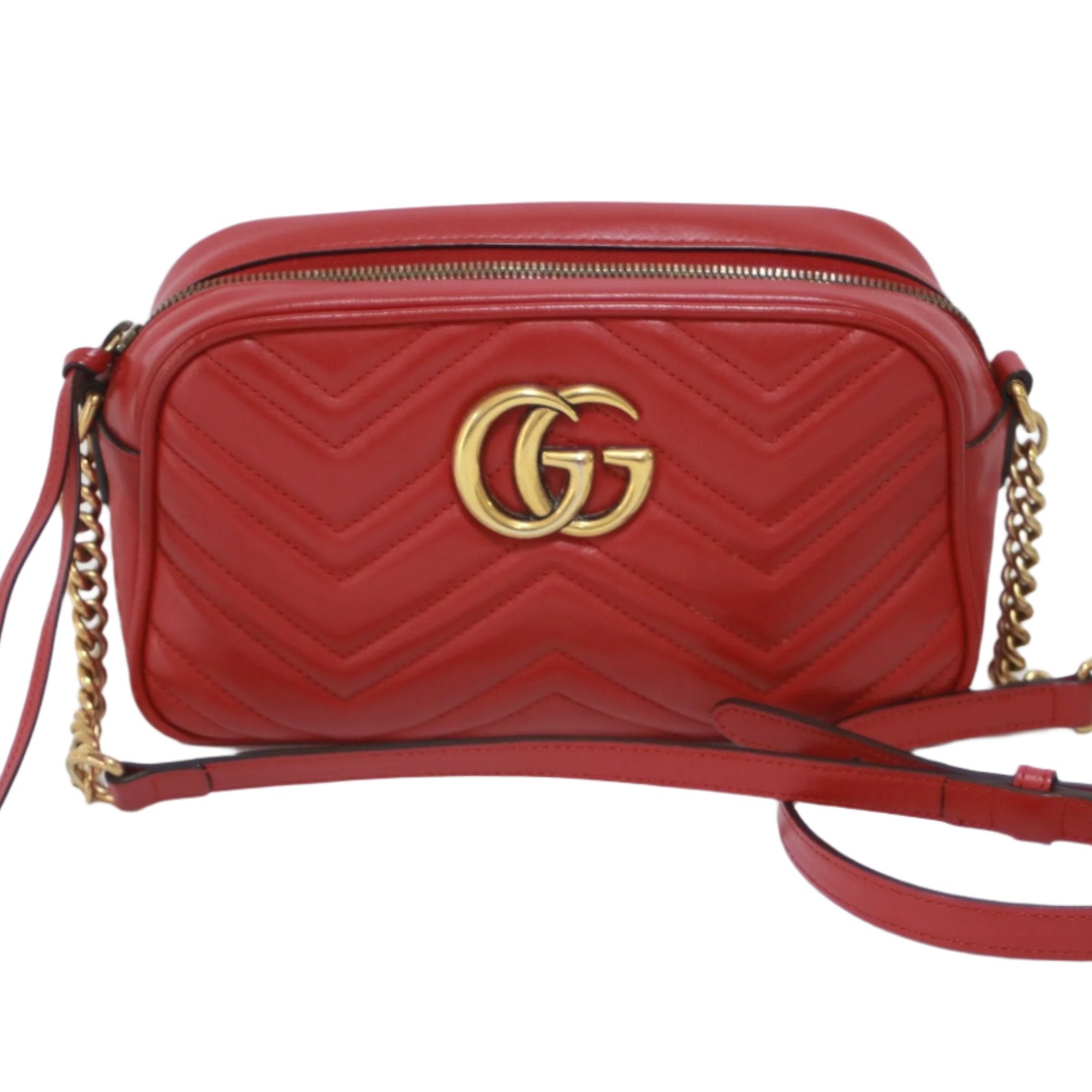 Gucci Marmont Shoulder Bag Red Used