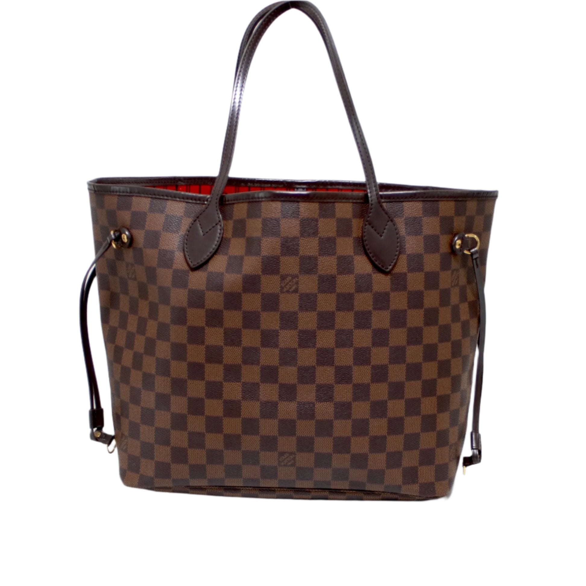 Louis Vuitton Neverfull MM Damier Ebene Shoulder Tote Bag Used