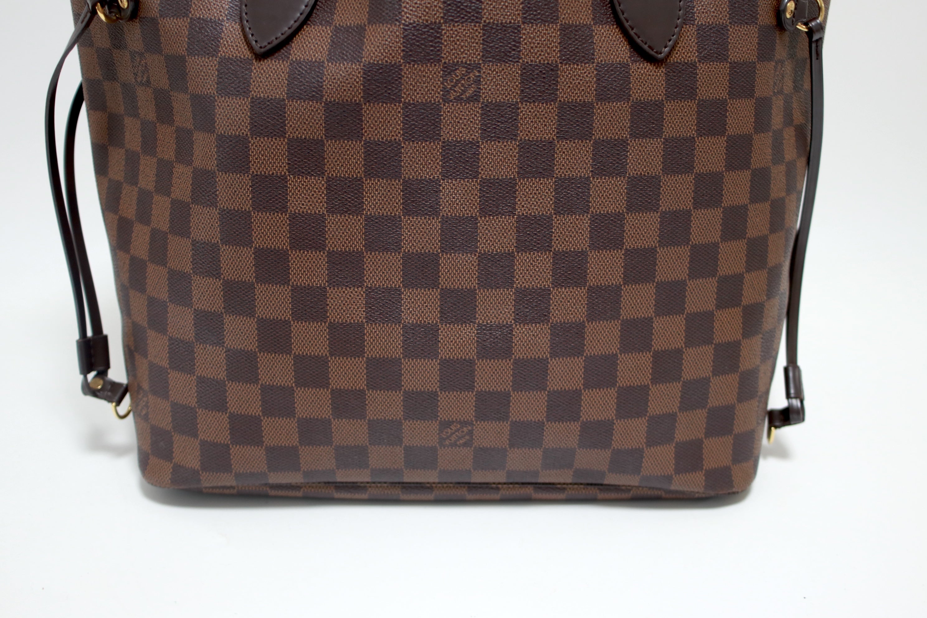 Louis Vuitton Neverfull MM Damier Ebene Shoulder Tote Bag Used