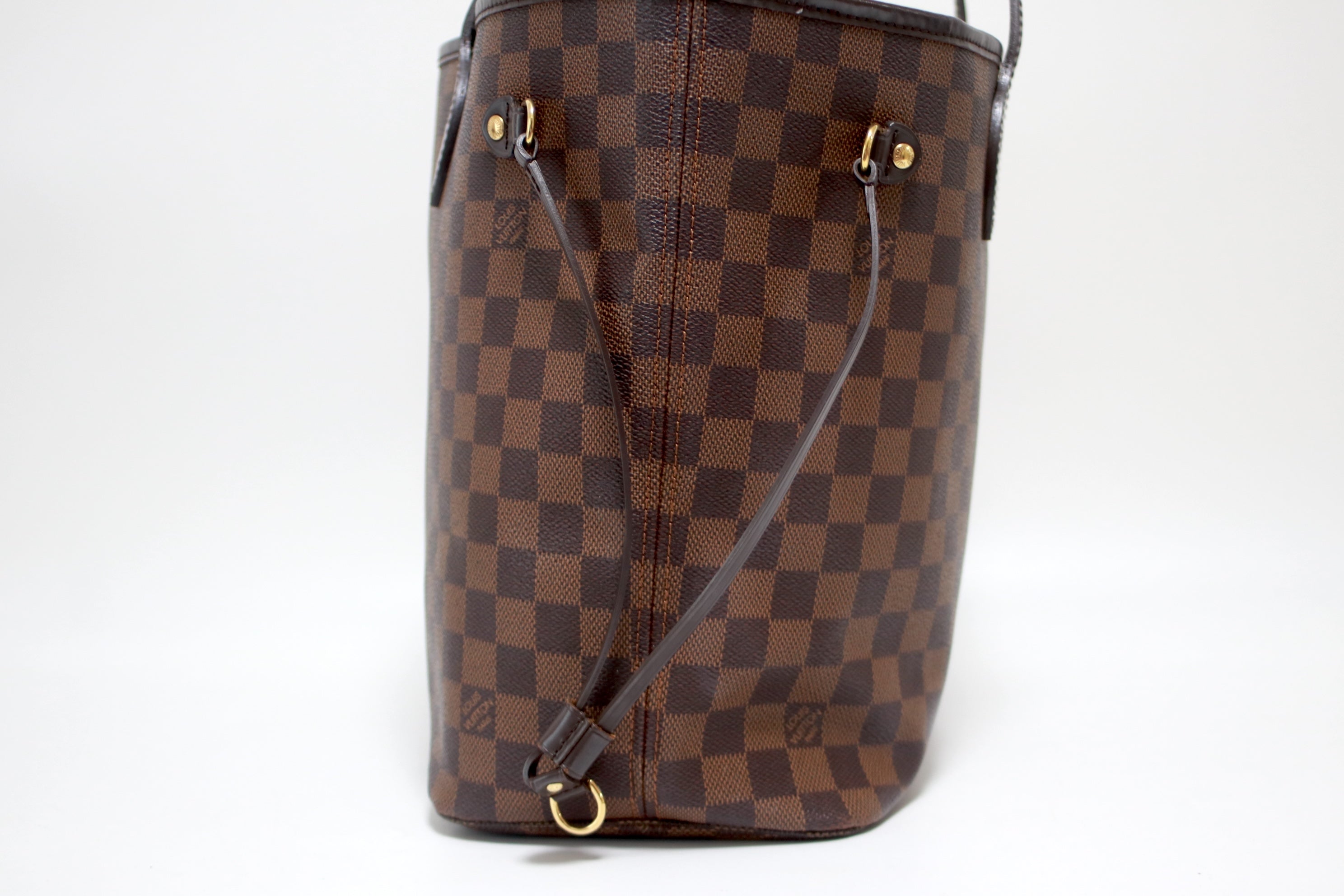 Louis Vuitton Neverfull MM Damier Ebene Shoulder Tote Bag Used