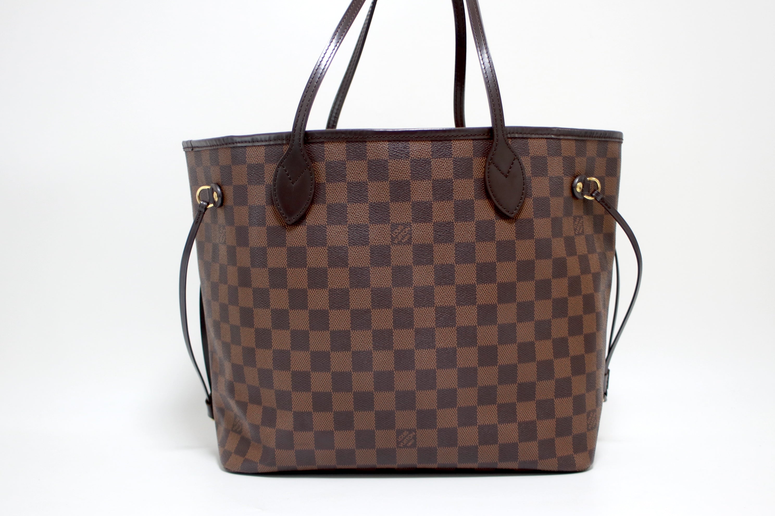 Louis Vuitton Neverfull MM Damier Ebene Shoulder Tote Bag Used