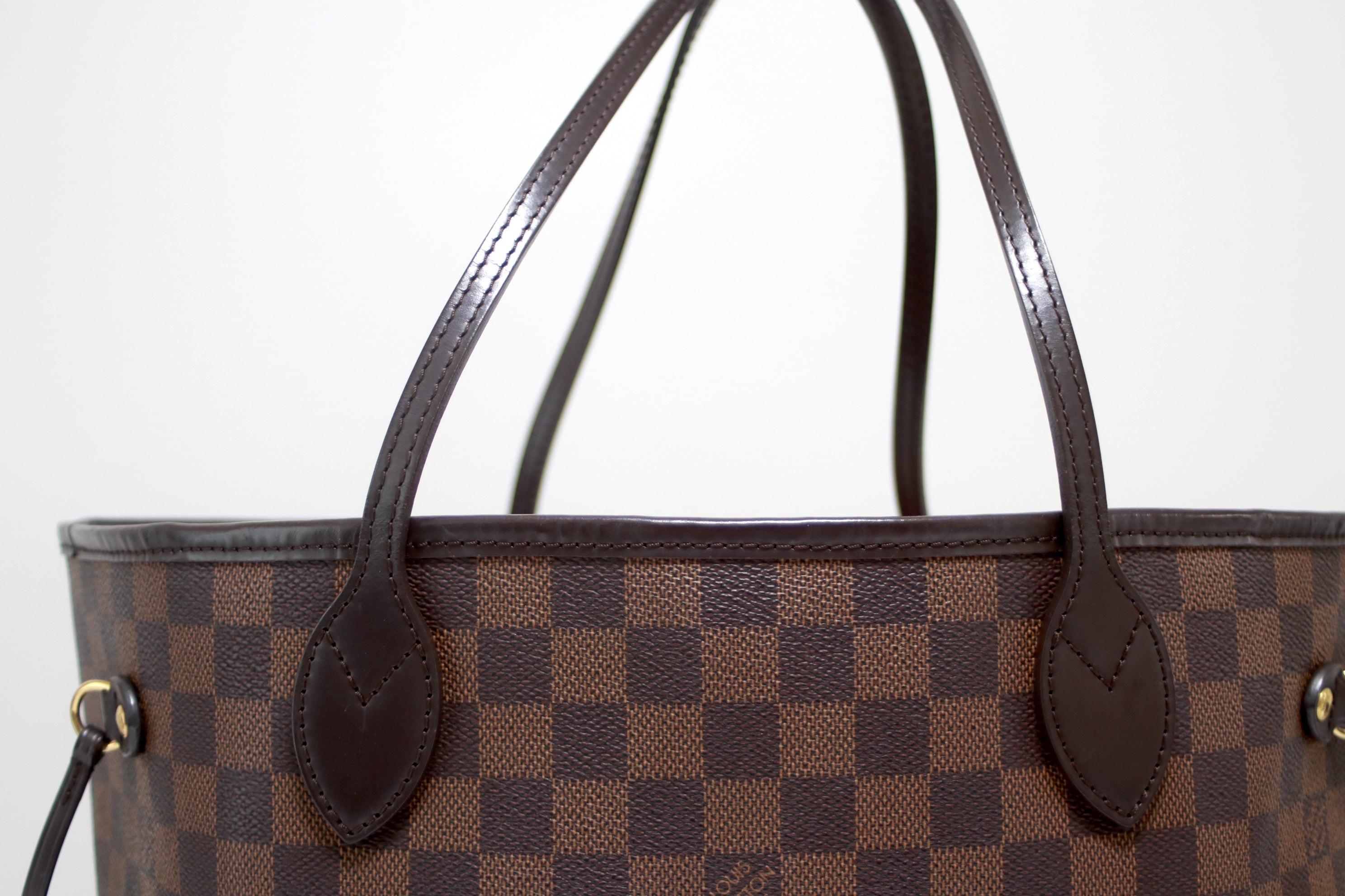 Louis Vuitton Neverfull MM Damier Ebene Shoulder Tote Bag Used