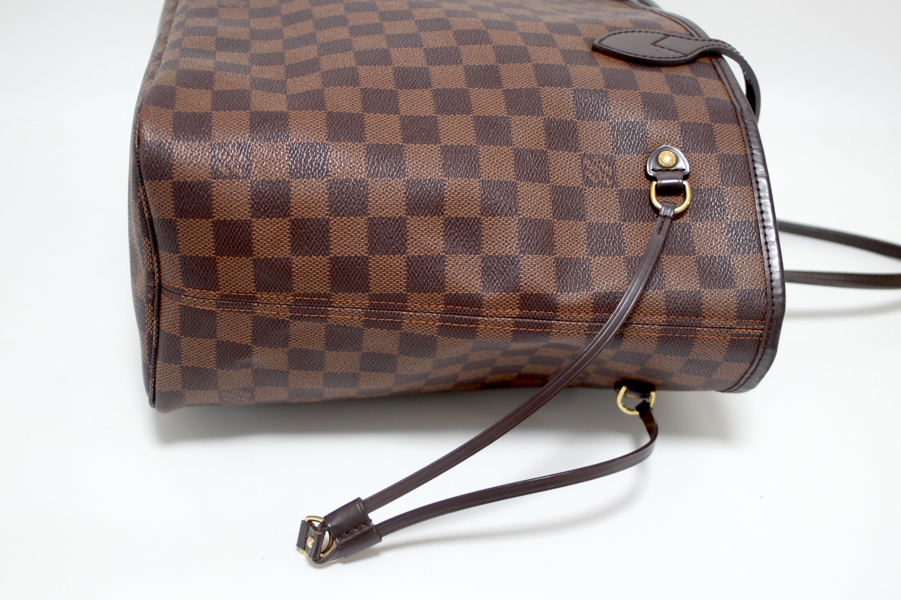 Louis Vuitton Neverfull MM Damier Ebene Shoulder Tote Bag Used