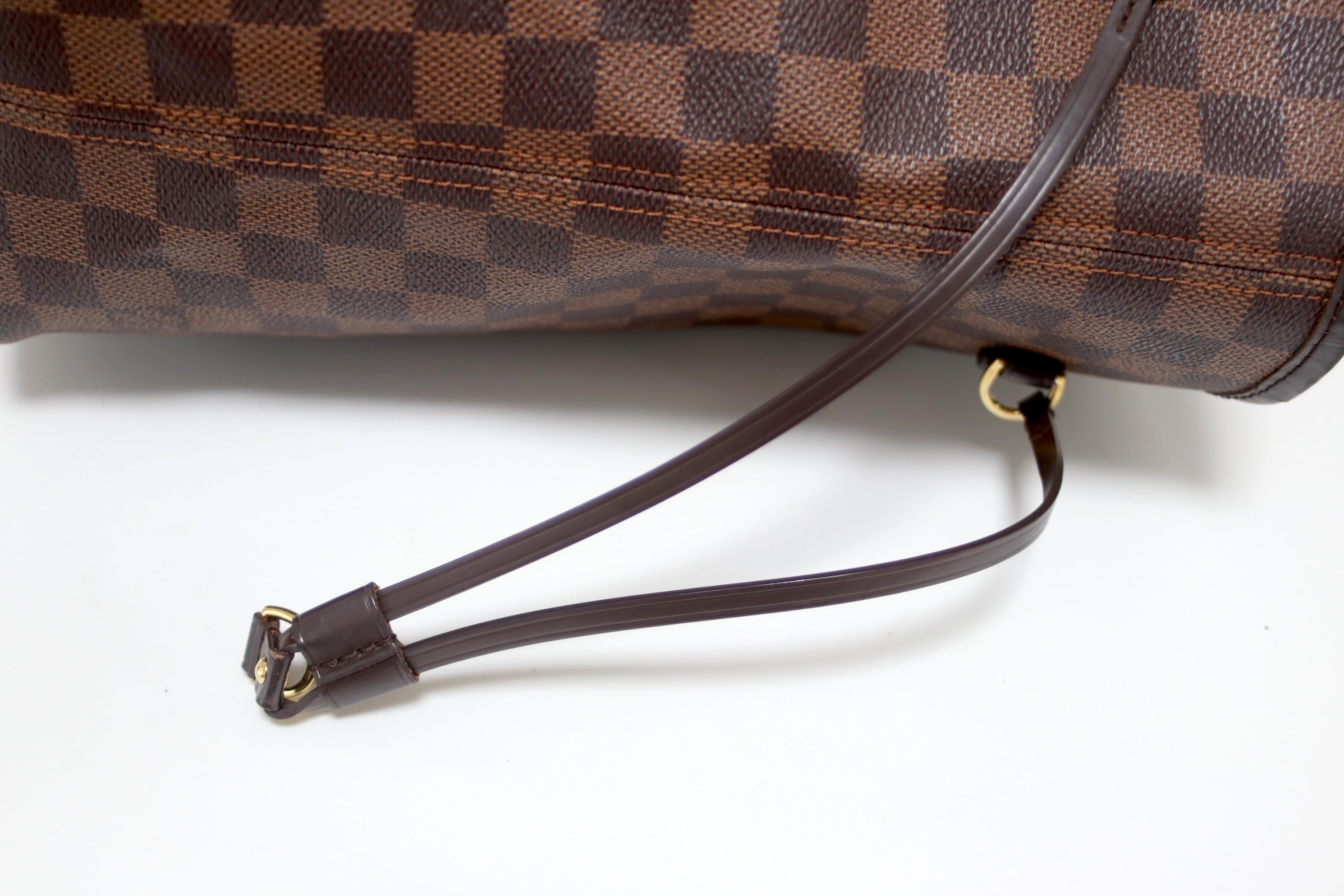 Louis Vuitton Neverfull MM Damier Ebene Shoulder Tote Bag Used