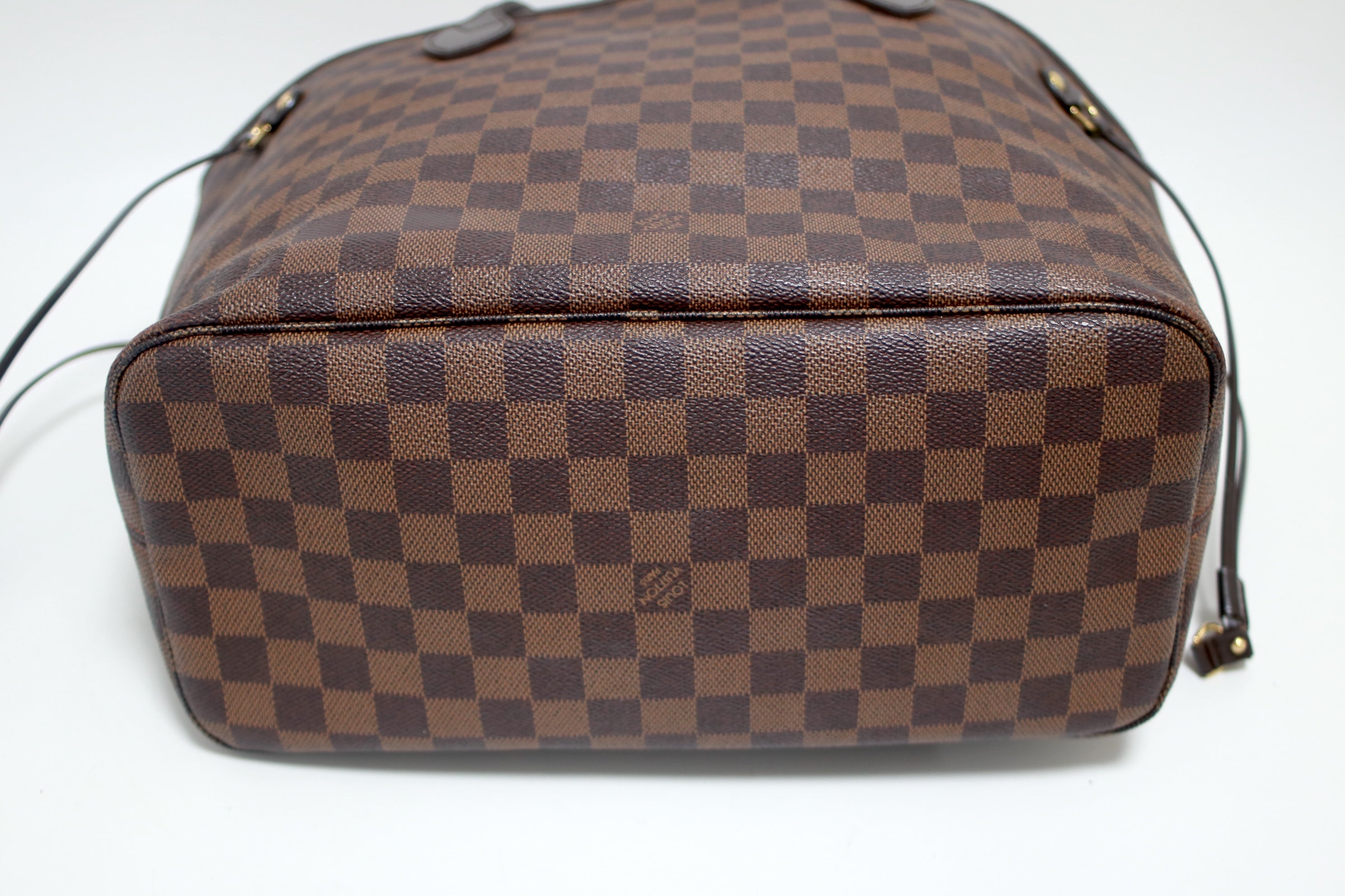 Louis Vuitton Neverfull MM Damier Ebene Shoulder Tote Bag Used