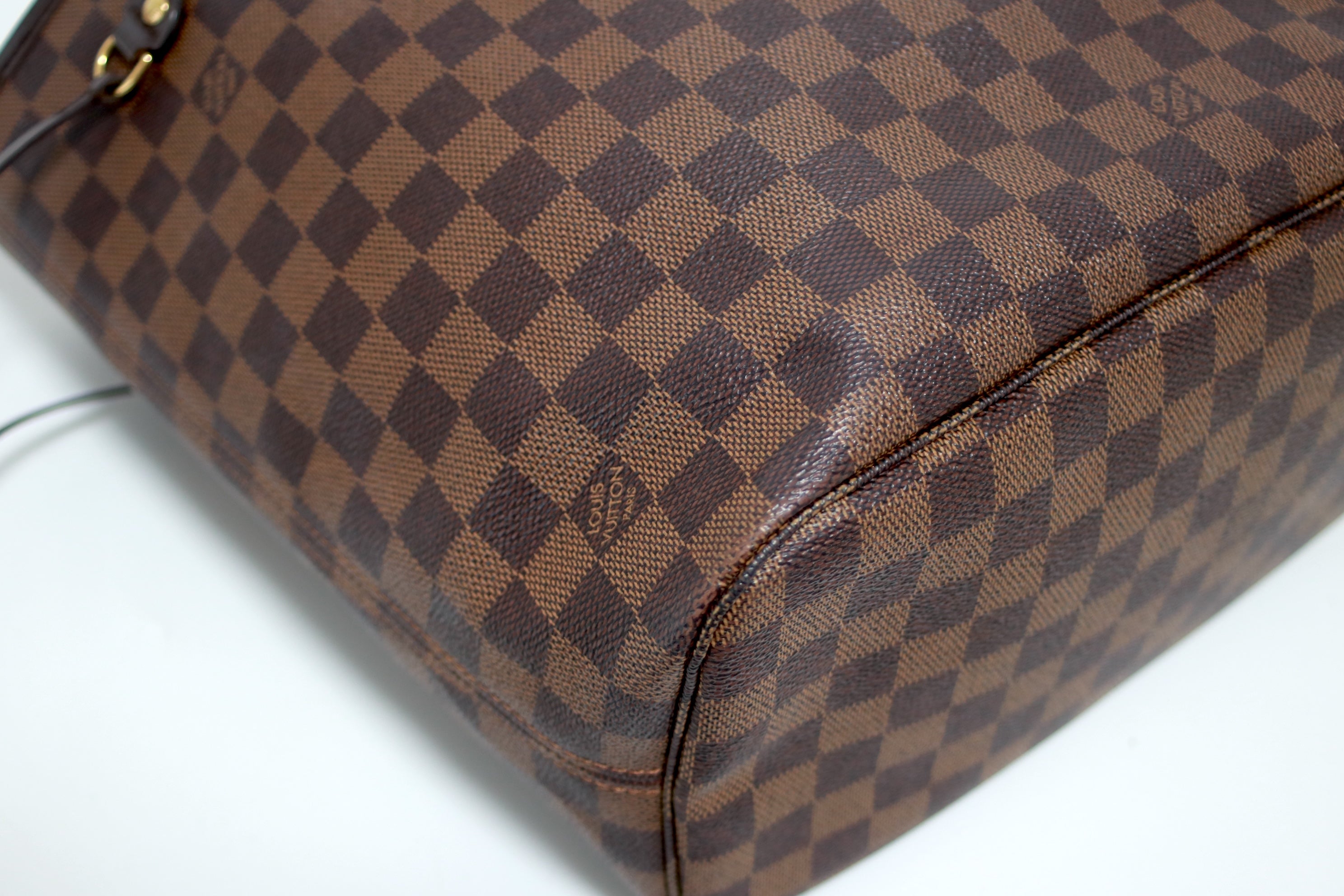 Louis Vuitton Neverfull MM Damier Ebene Shoulder Tote Bag Used