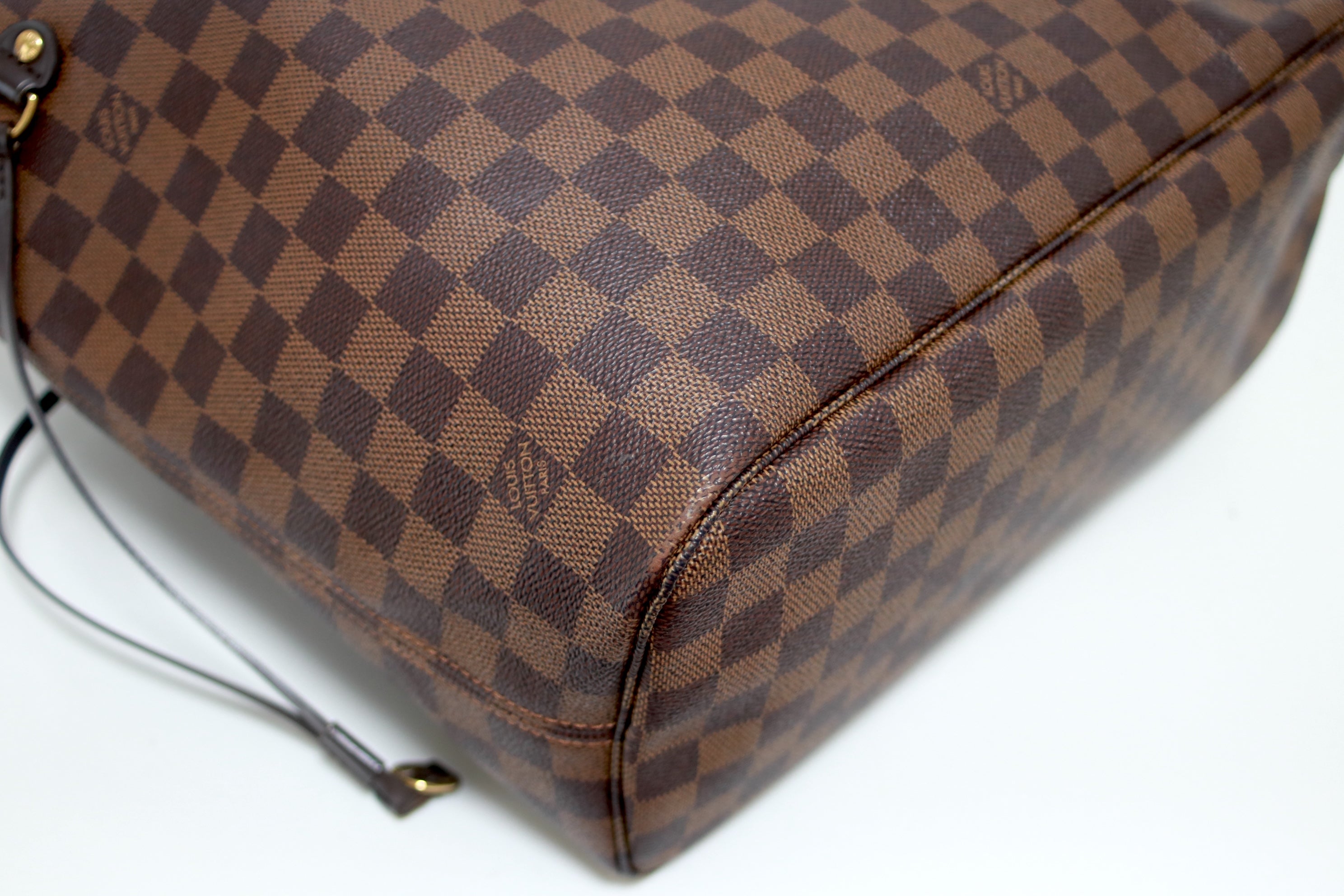 Louis Vuitton Neverfull MM Damier Ebene Shoulder Tote Bag Used