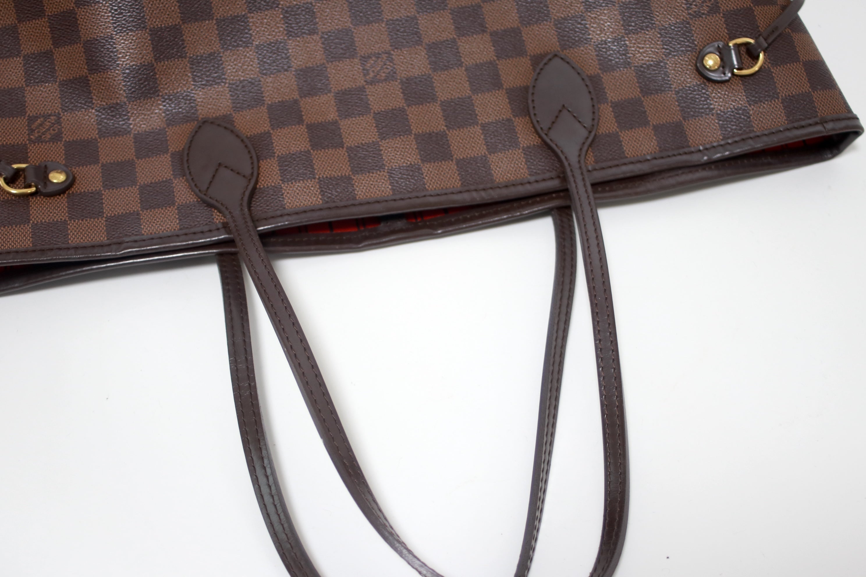 Louis Vuitton Neverfull MM Damier Ebene Shoulder Tote Bag Used