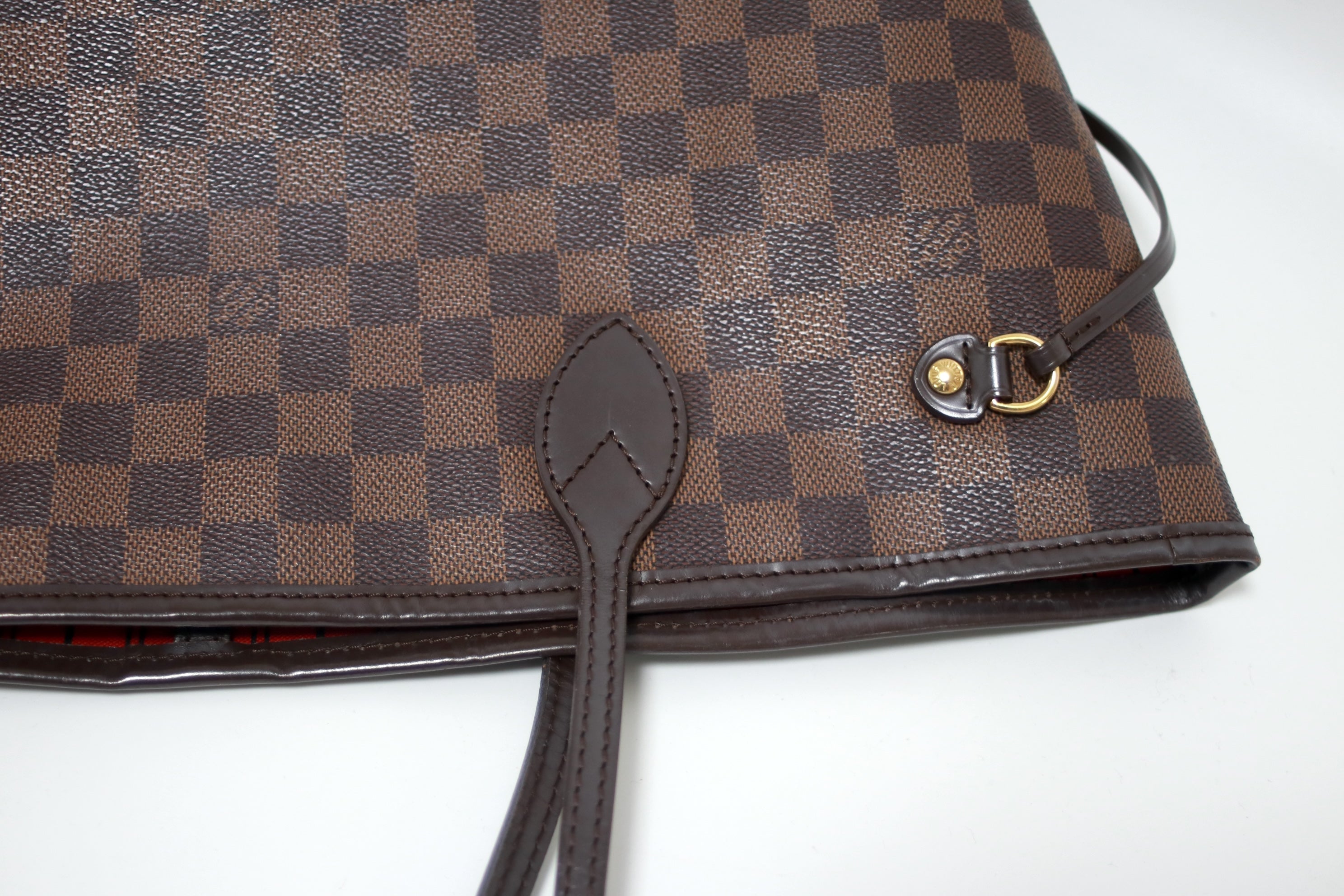 Louis Vuitton Neverfull MM Damier Ebene Shoulder Tote Bag Used