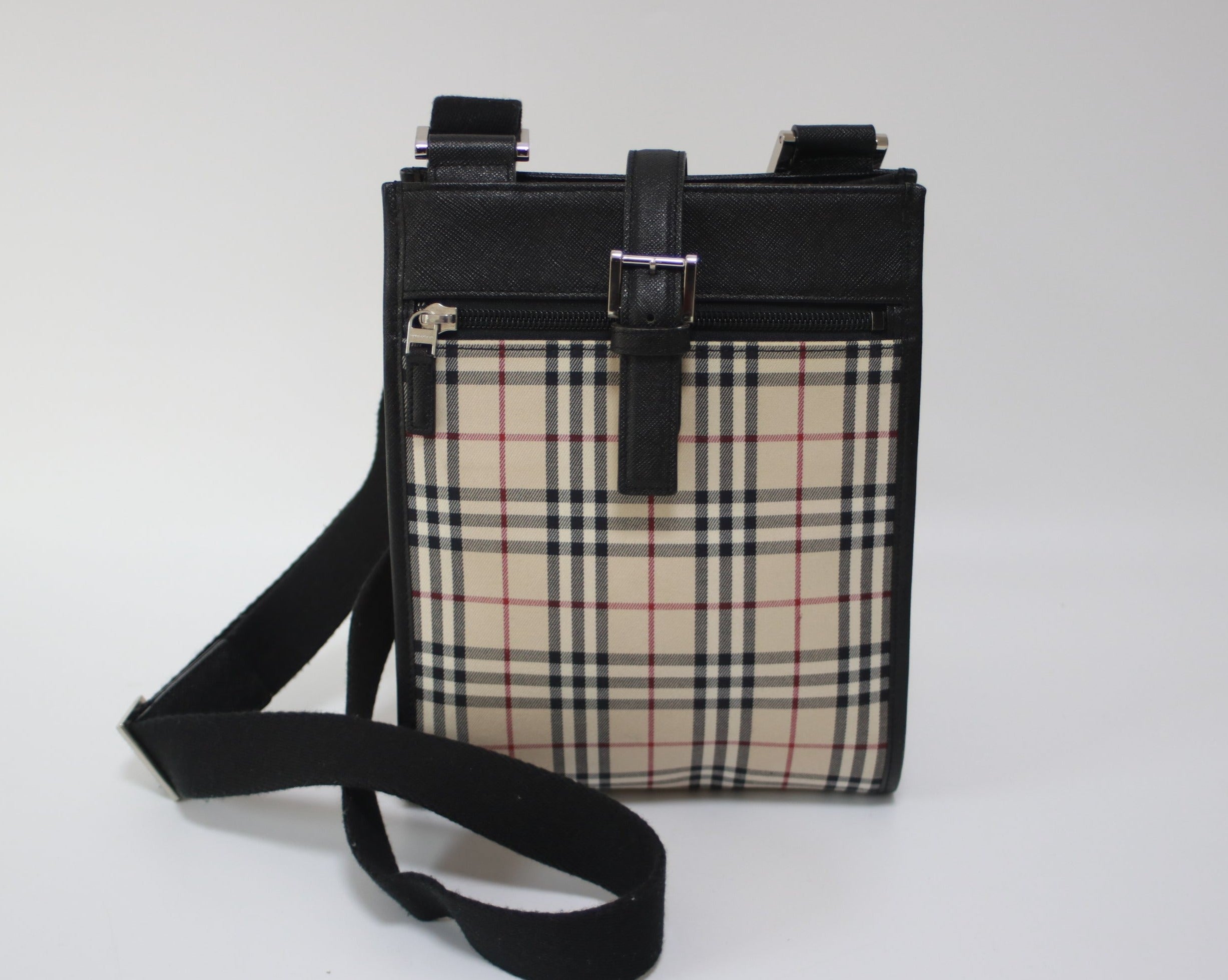 Burberry Crossbody Bag Black and Beige Used (7445)