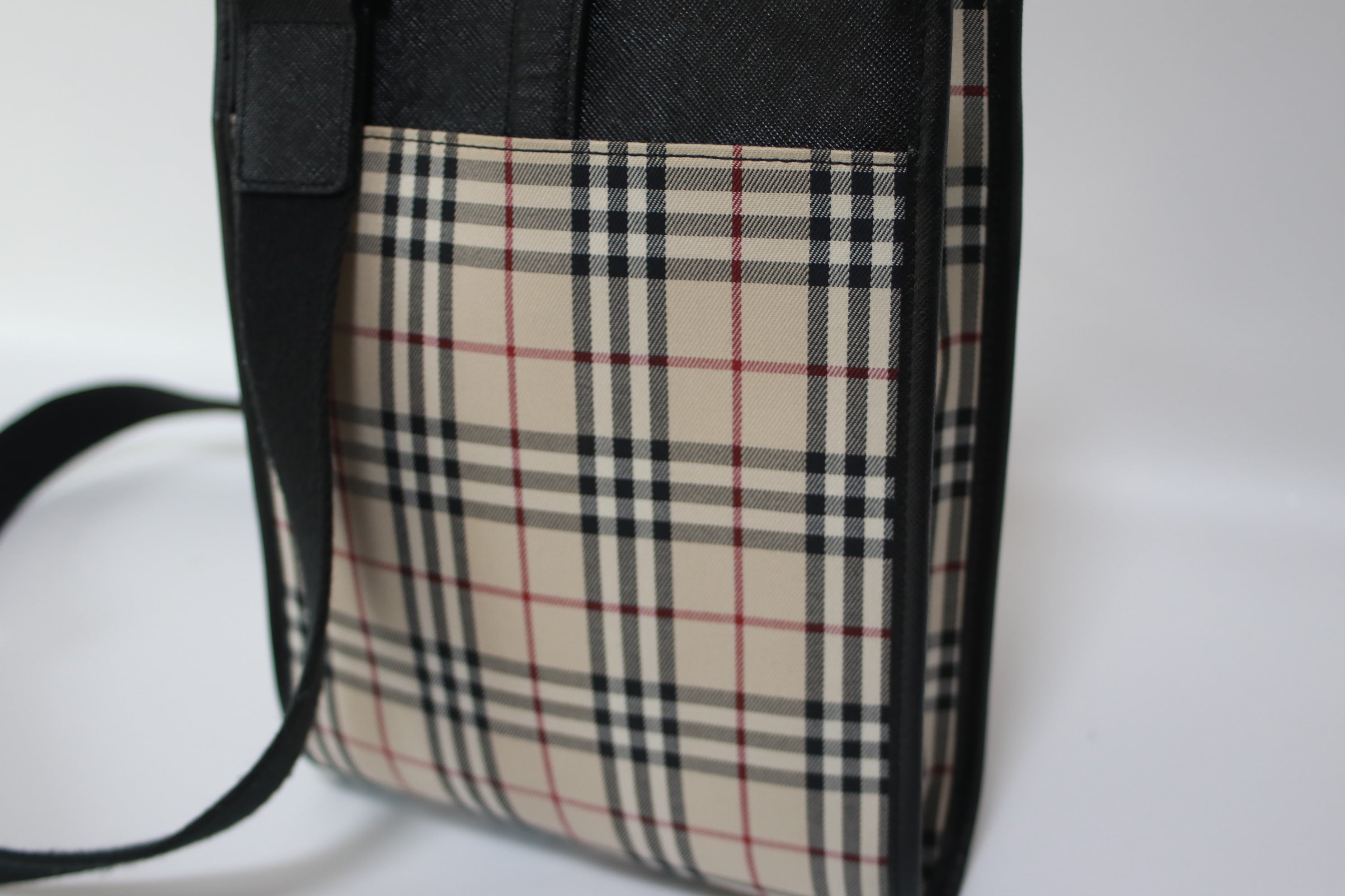 Burberry Crossbody Bag Black and Beige Used (7445)