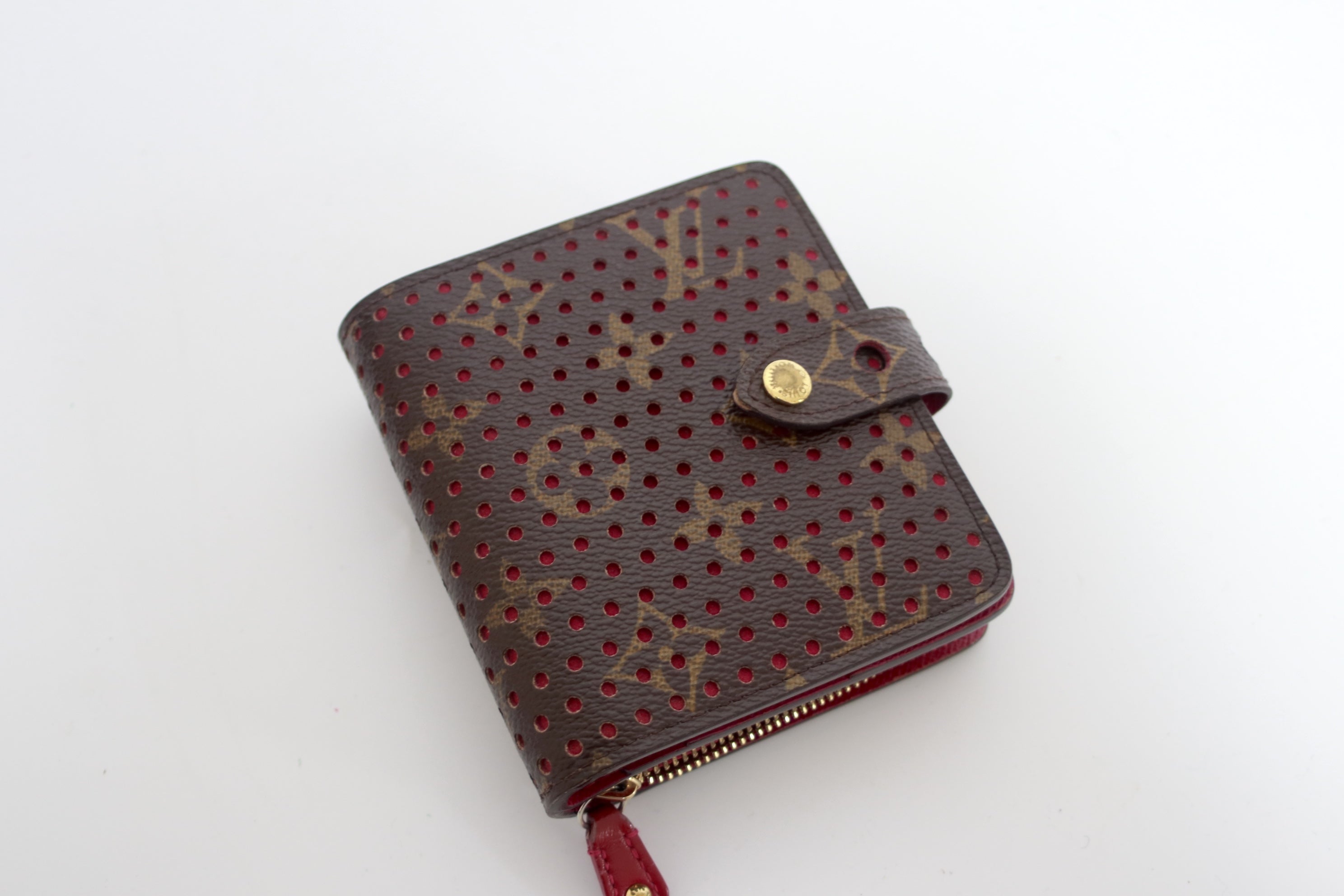 Louis Vuitton Perforated Limited Edition Compact Wallet Used (8540)