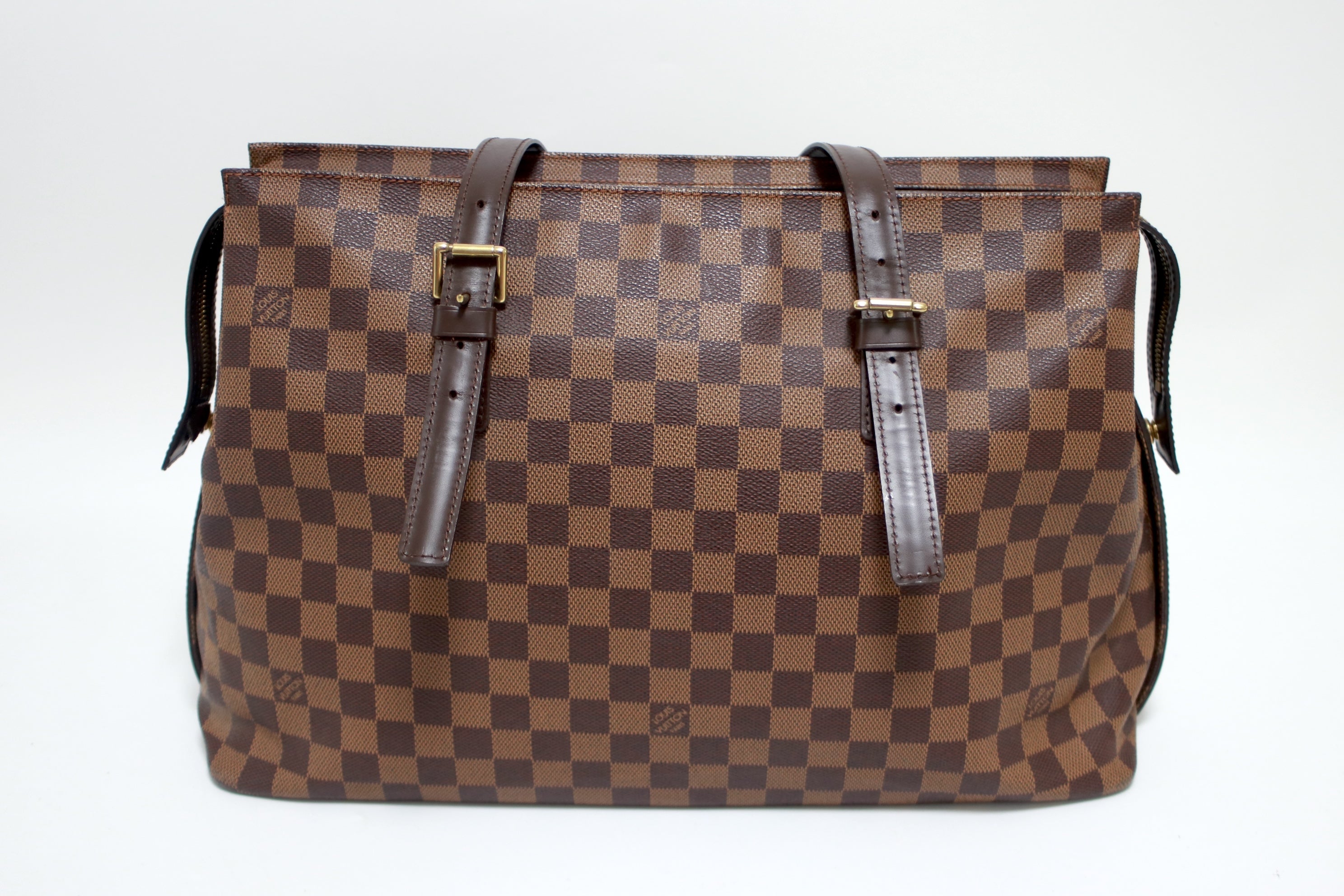 Louis Vuitton Chelsea Damier Ebene Shoulder Tote Bag Used