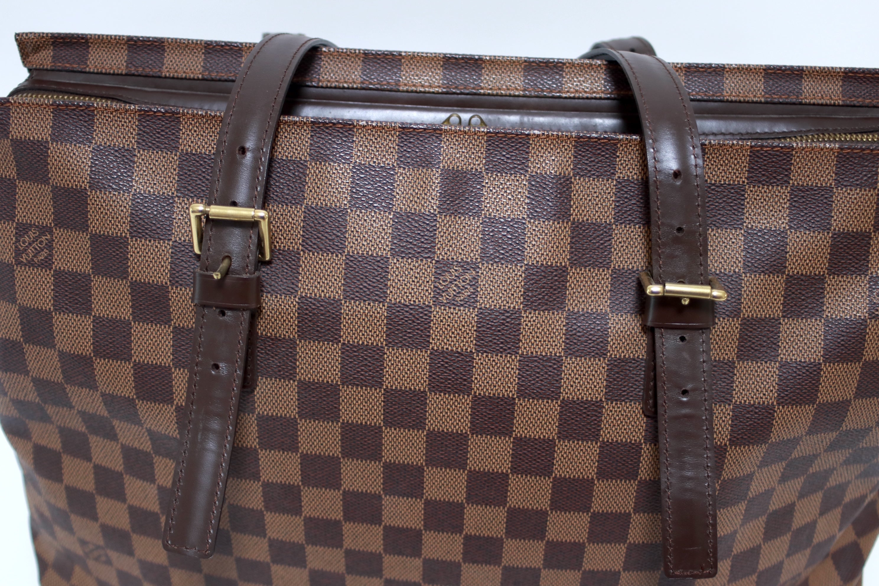 Louis Vuitton Chelsea Damier Ebene Shoulder Tote Bag Used