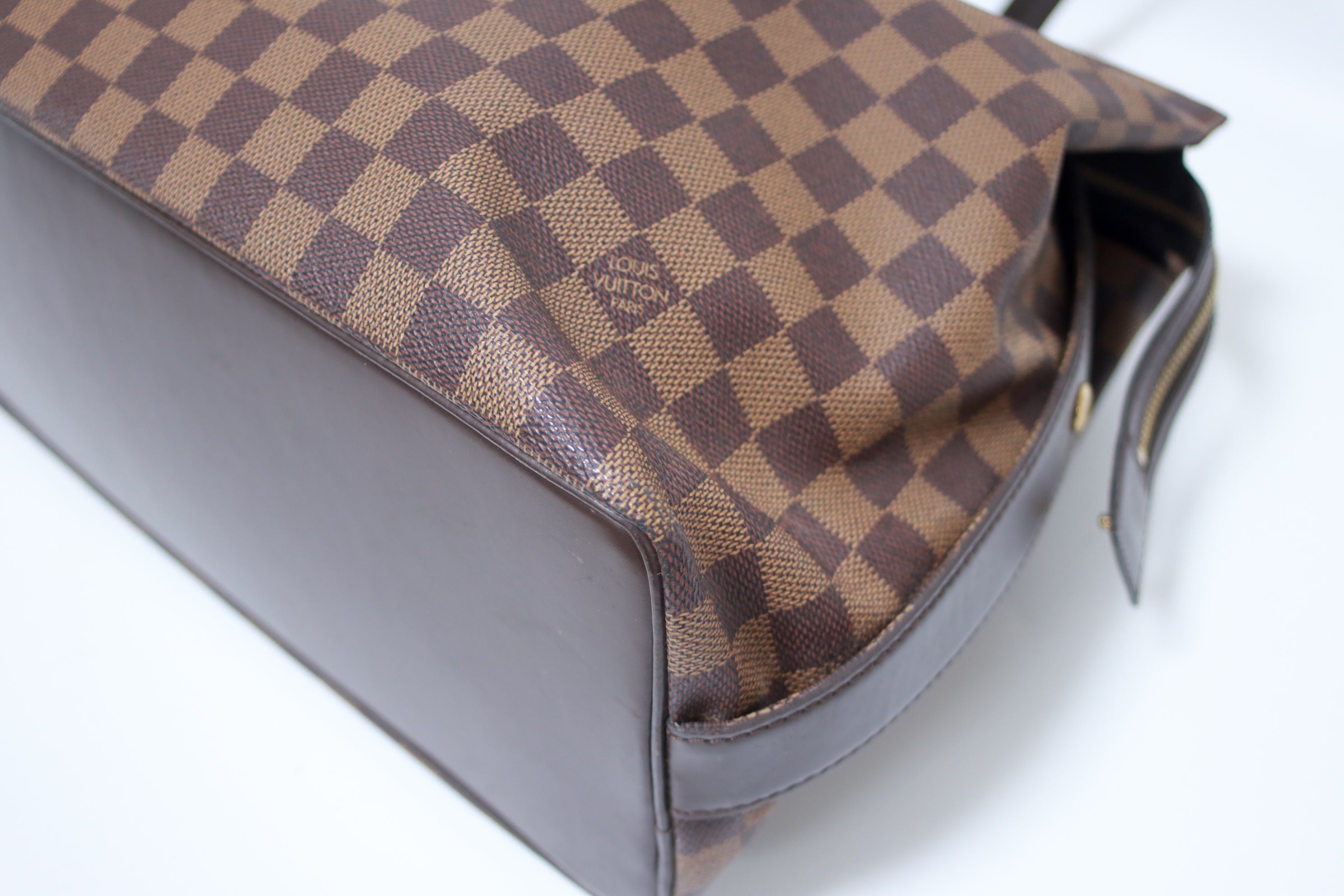 Louis Vuitton Chelsea Damier Ebene Shoulder Tote Bag Used (8611)